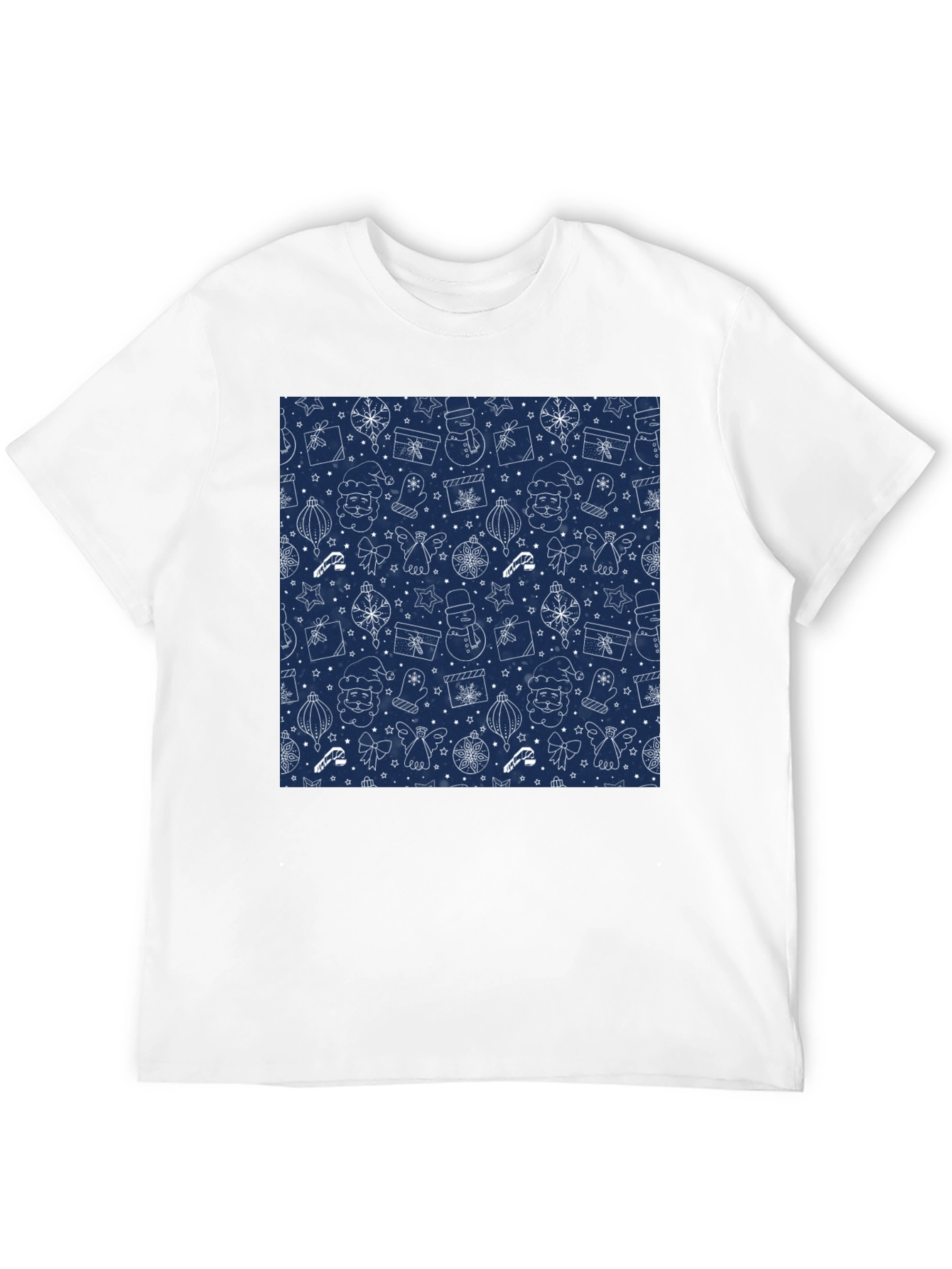 Festive Holiday Print T-Shirt - Mens Black Tee