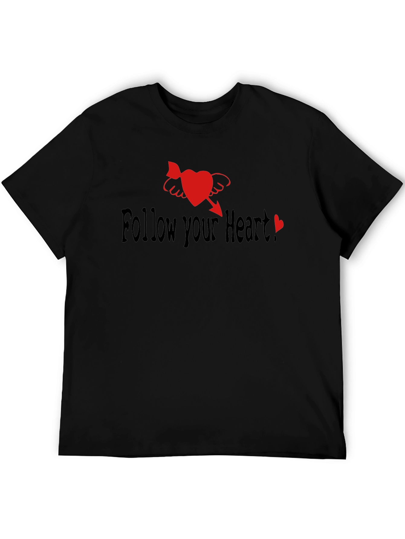 Follow Your Heart Black Graphic Tee