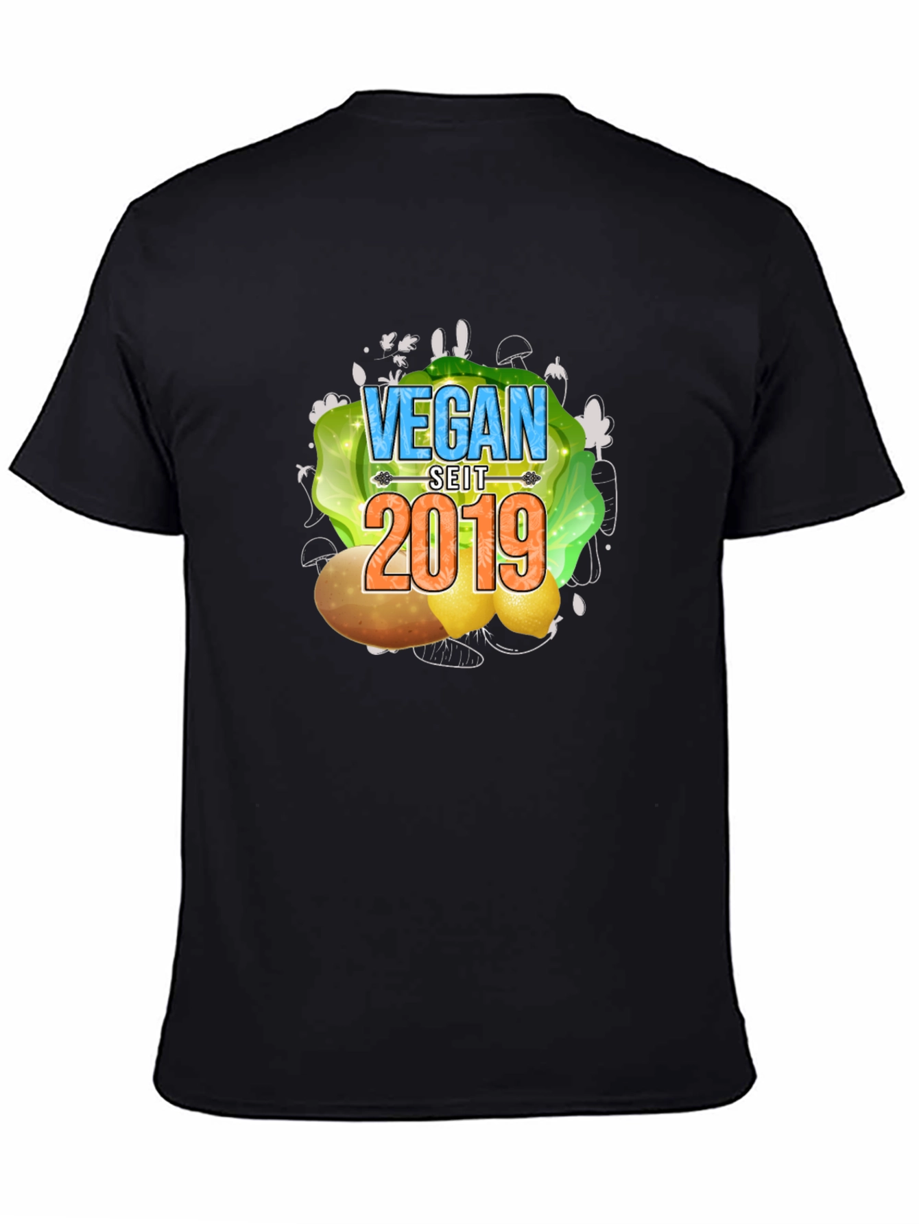 Vegan Seit 2019 T-Shirt - Black Vegan Tee