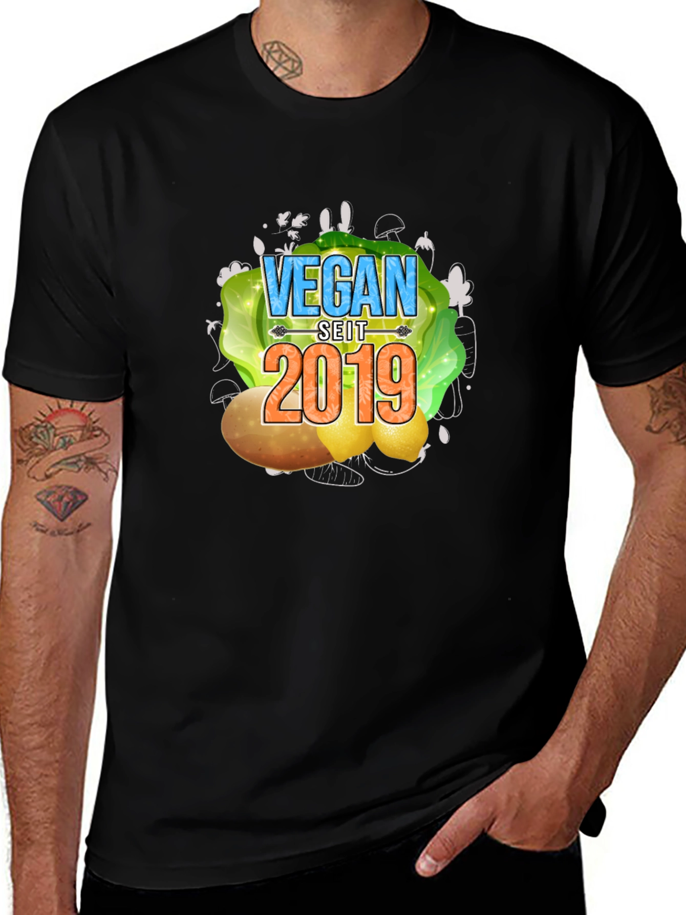 Vegan Seit 2019 T-Shirt - Black Vegan Tee