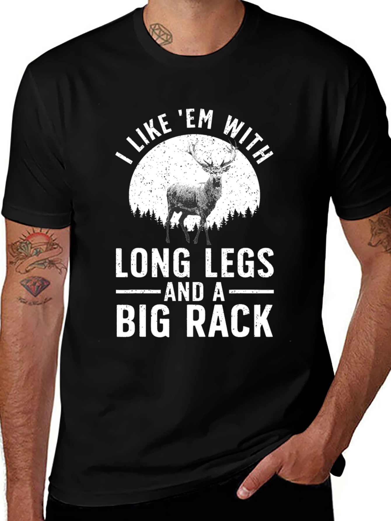 Long Legs Big Rack Funny Graphic T-Shirt