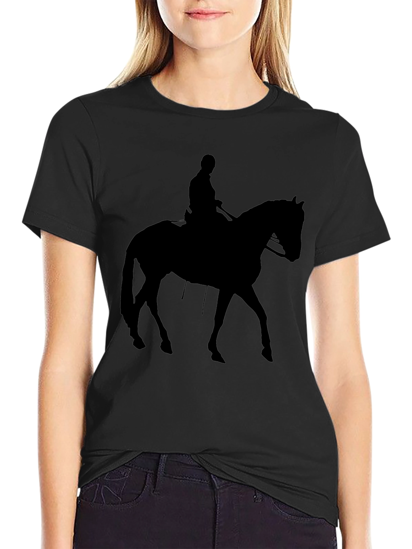 Equestrian Silhouette Black T-Shirt