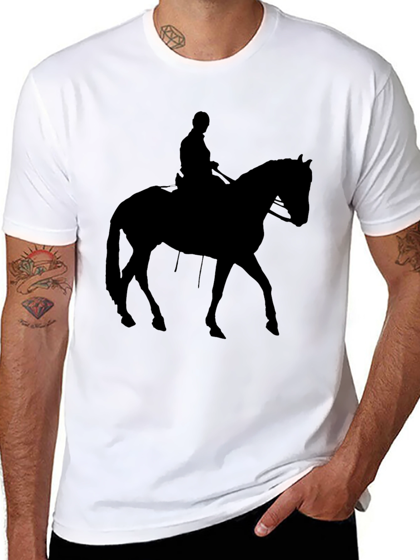 Equestrian Silhouette Black T-Shirt