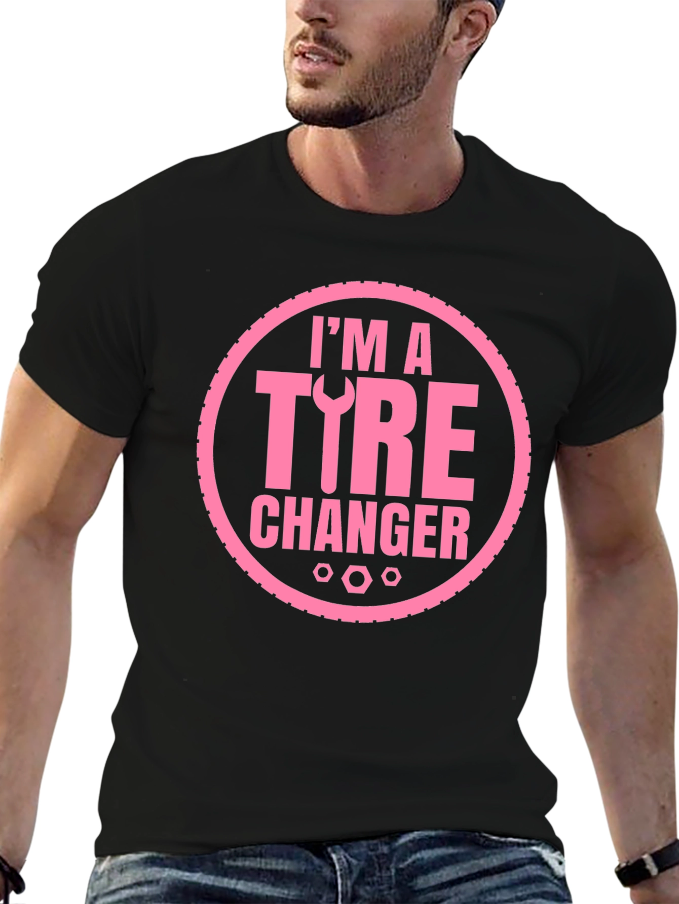 Im A Tire Changer Graphic Tee - Pink Print