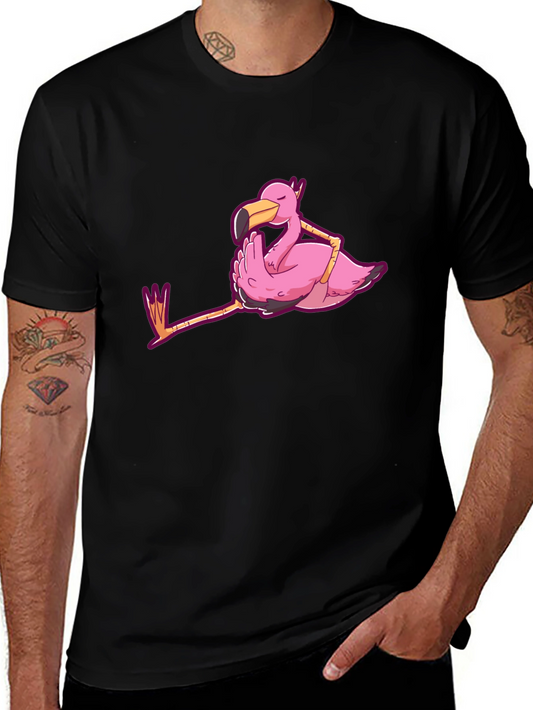 Chill Flamingo Graphic Tee - Relaxed Style
