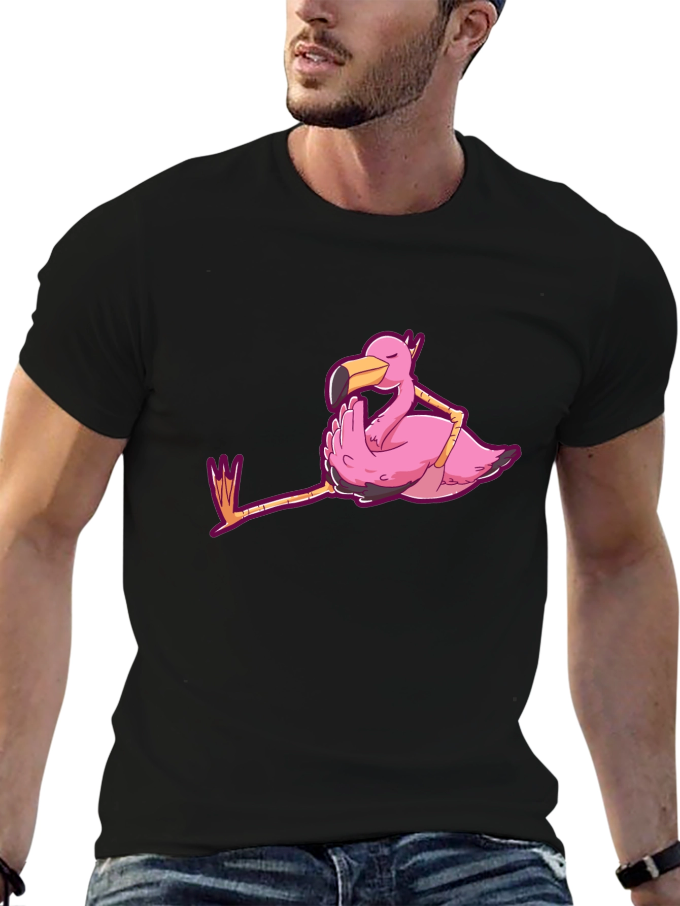 Chill Flamingo Graphic Tee - Relaxed Style