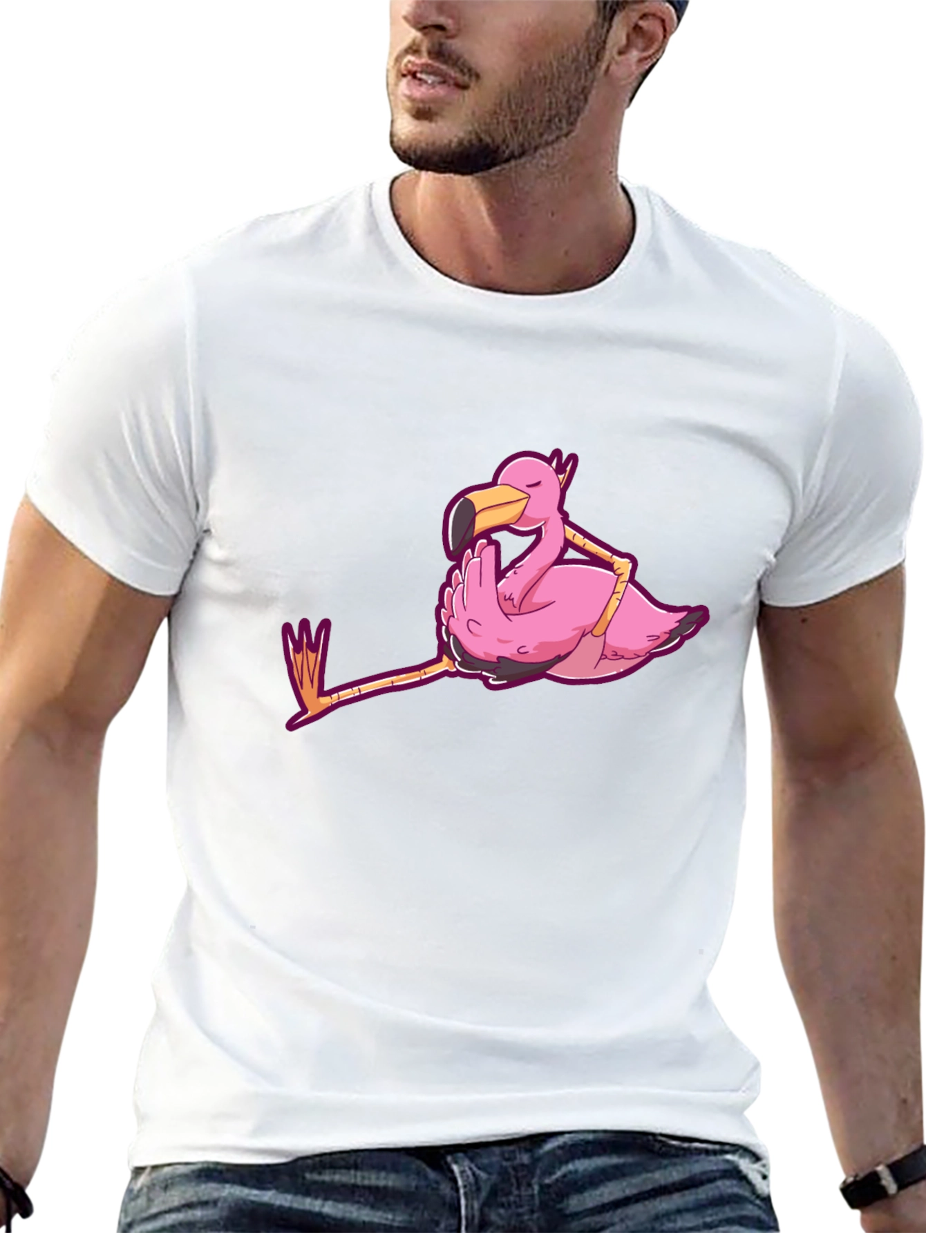 Chill Flamingo Graphic Tee - Relaxed Style