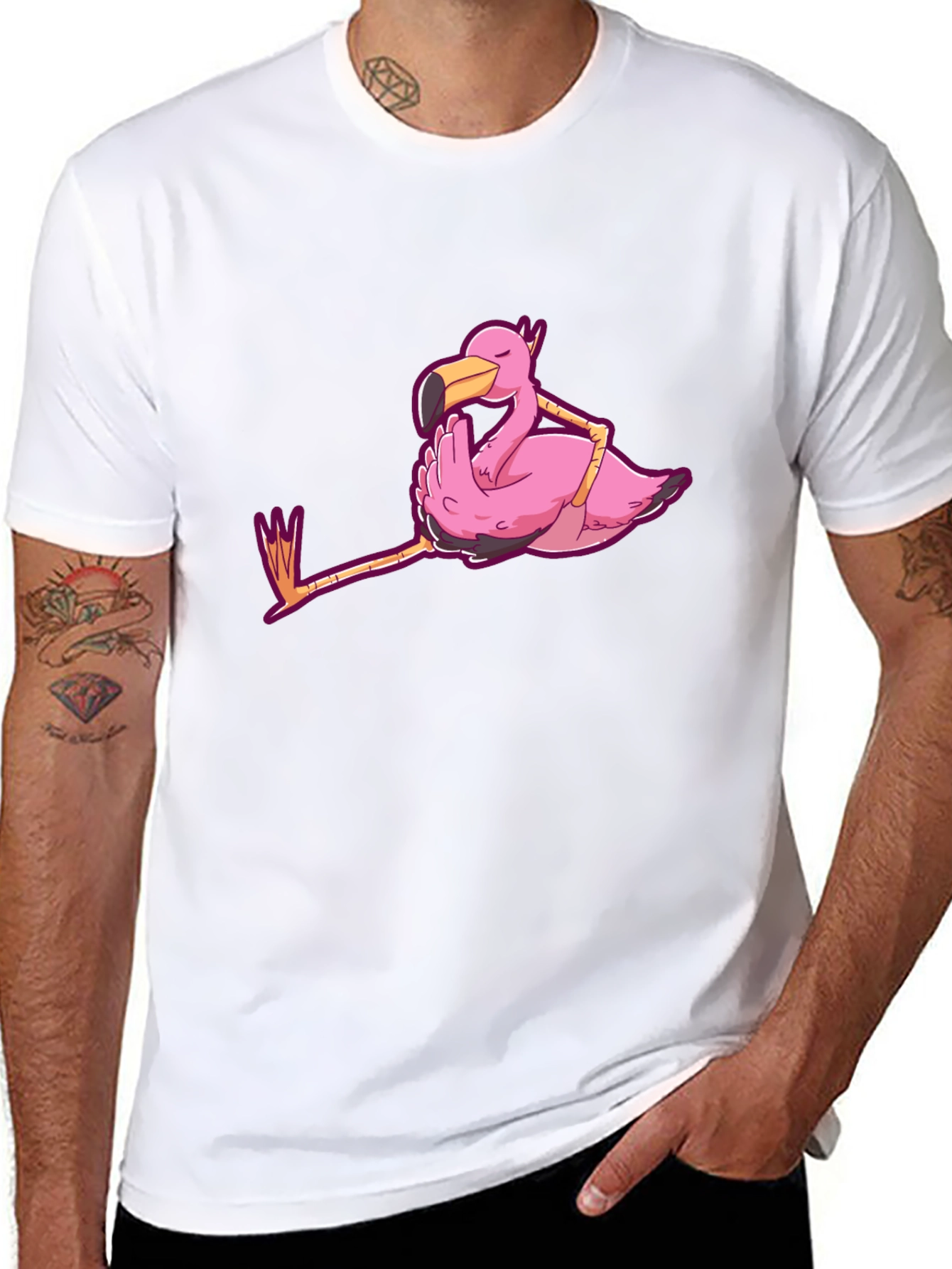 Chill Flamingo Graphic Tee - Relaxed Style
