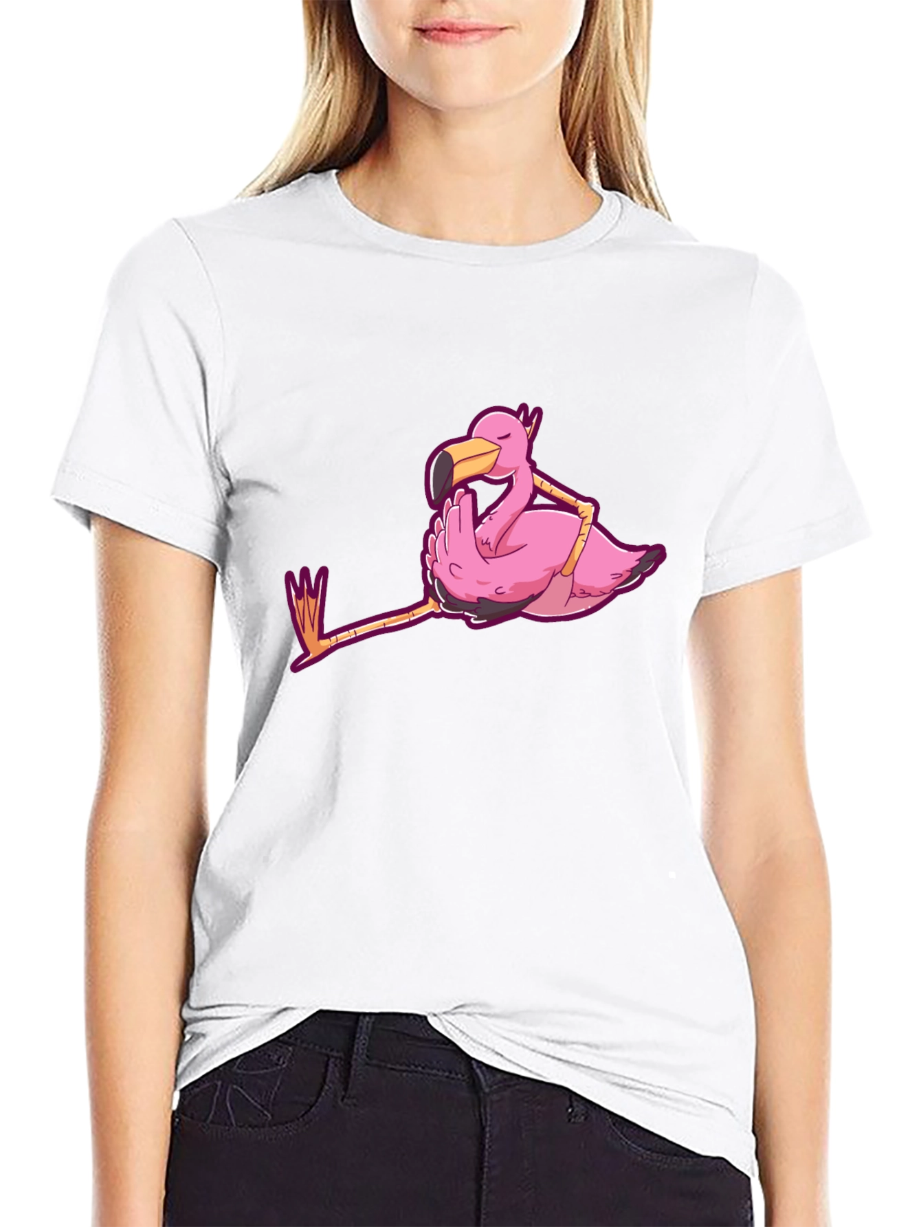 Chill Flamingo Graphic Tee - Relaxed Style