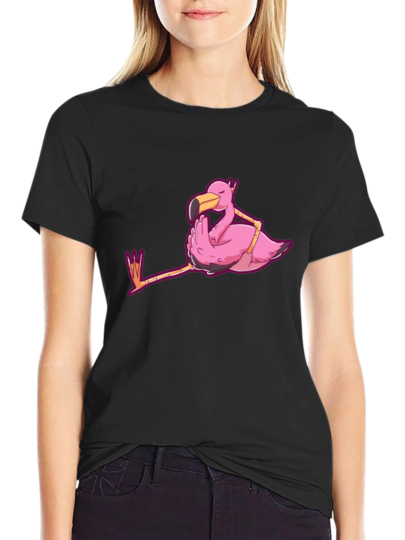 Chill Flamingo Graphic Tee - Relaxed Style