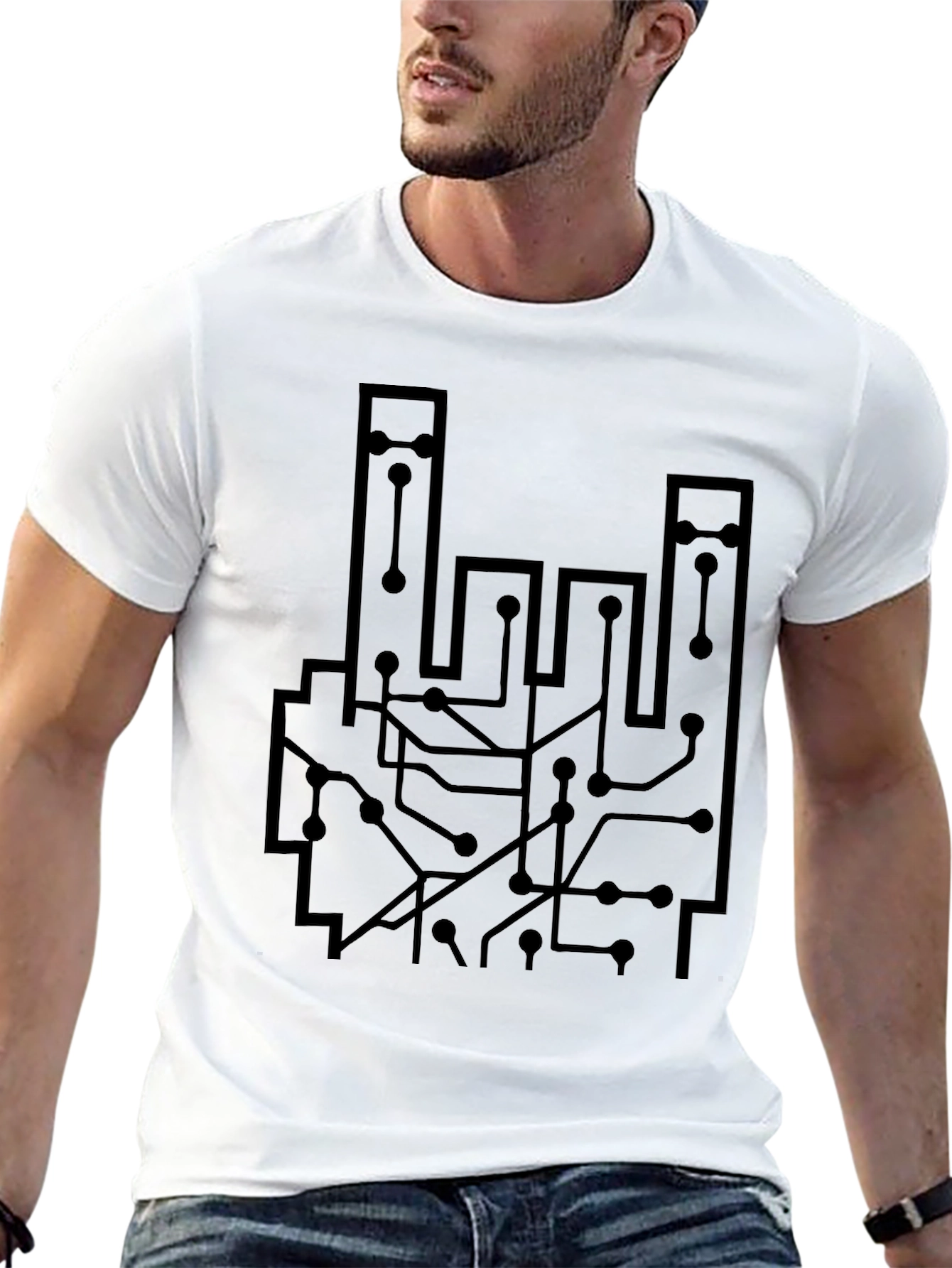 Circuit Board Graphic T-Shirt