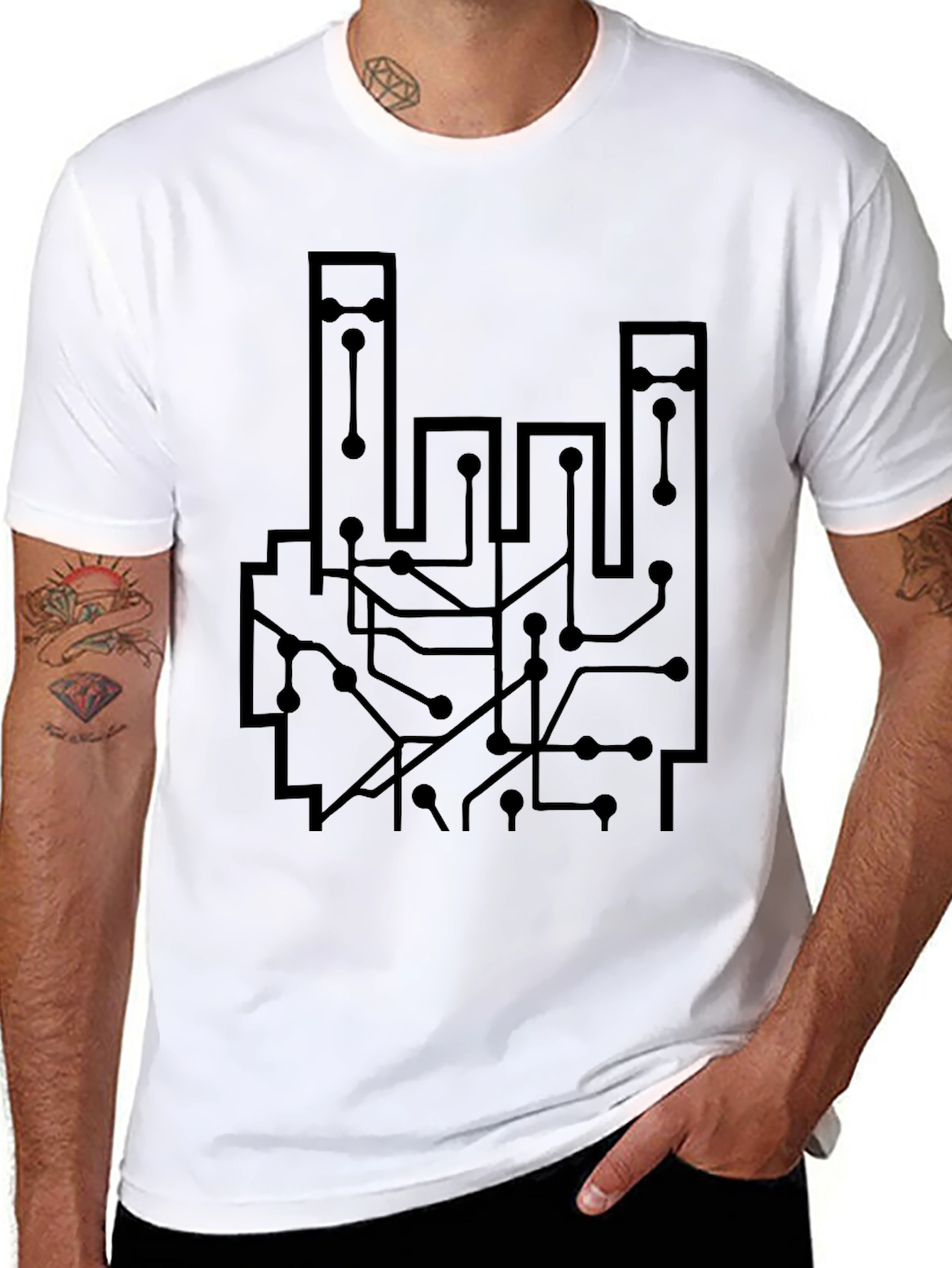 Circuit Board Graphic T-Shirt
