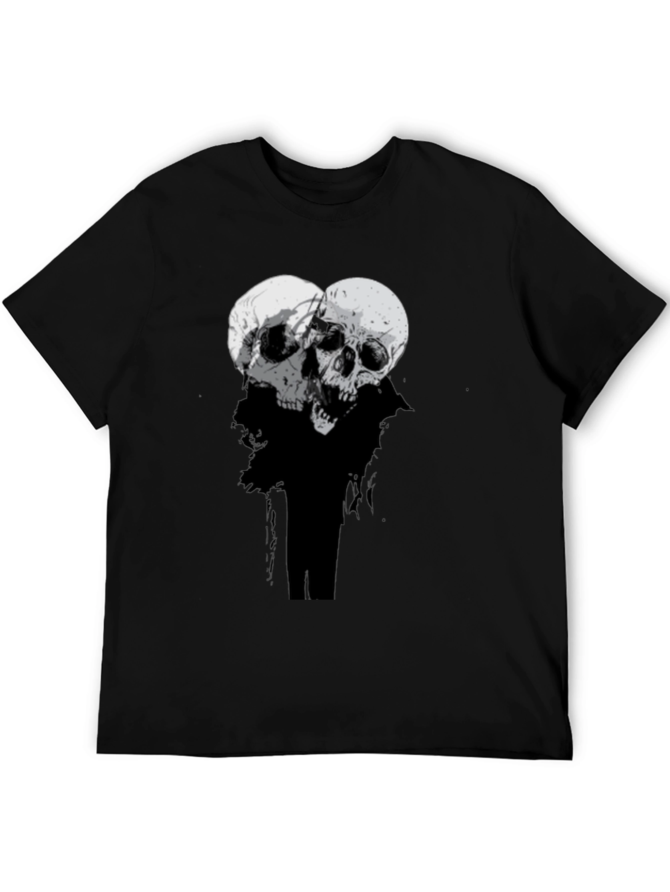 Skull Duo Graphic Tee - Mens Black T-Shirt