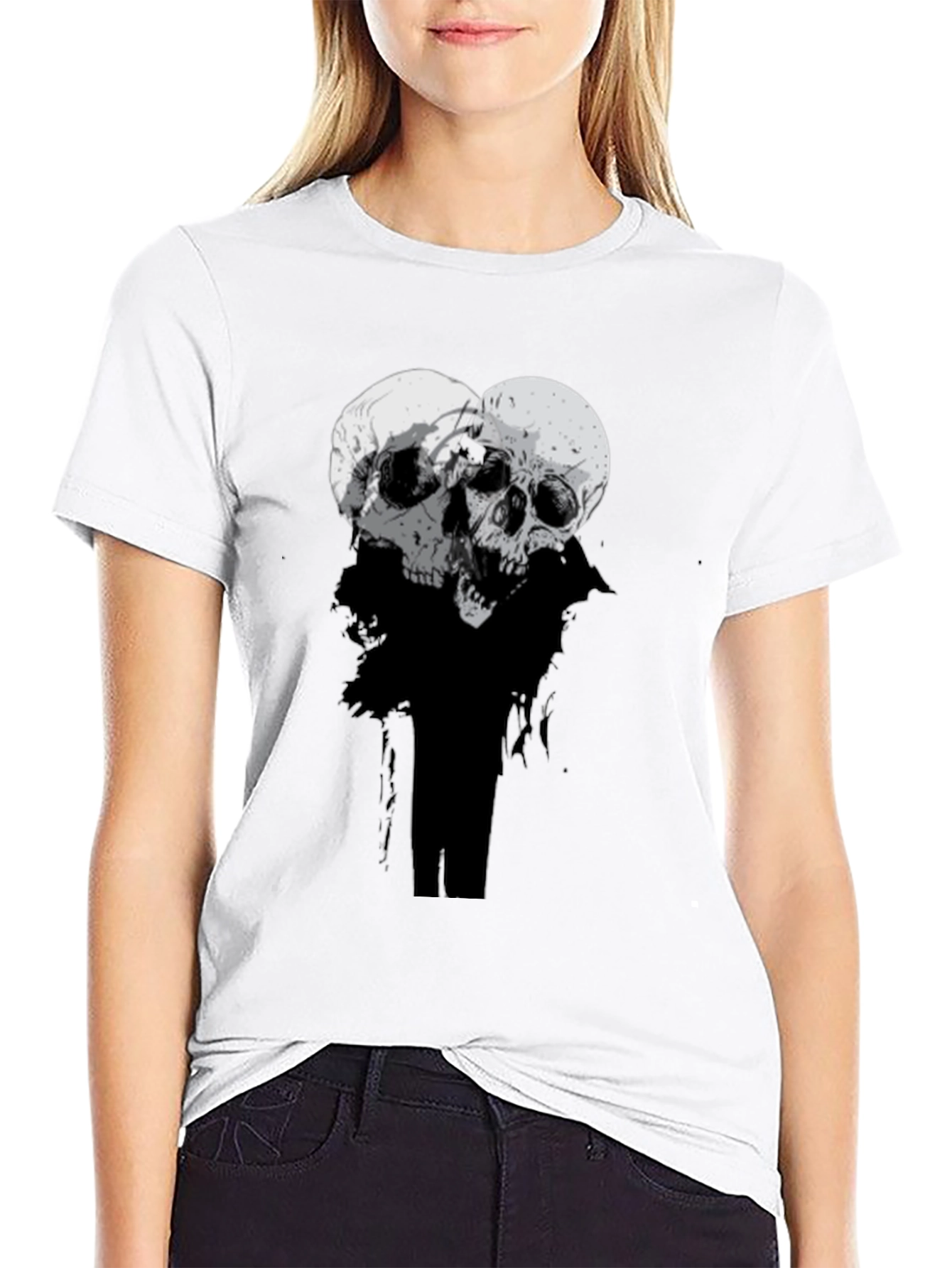 Skull Duo Graphic Tee - Mens Black T-Shirt