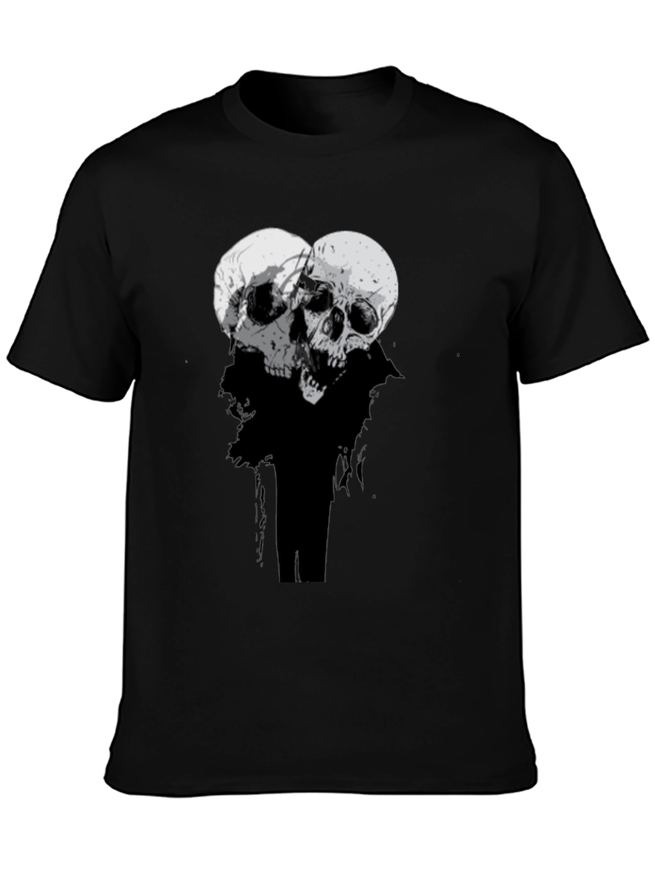 Skull Duo Graphic Tee - Mens Black T-Shirt