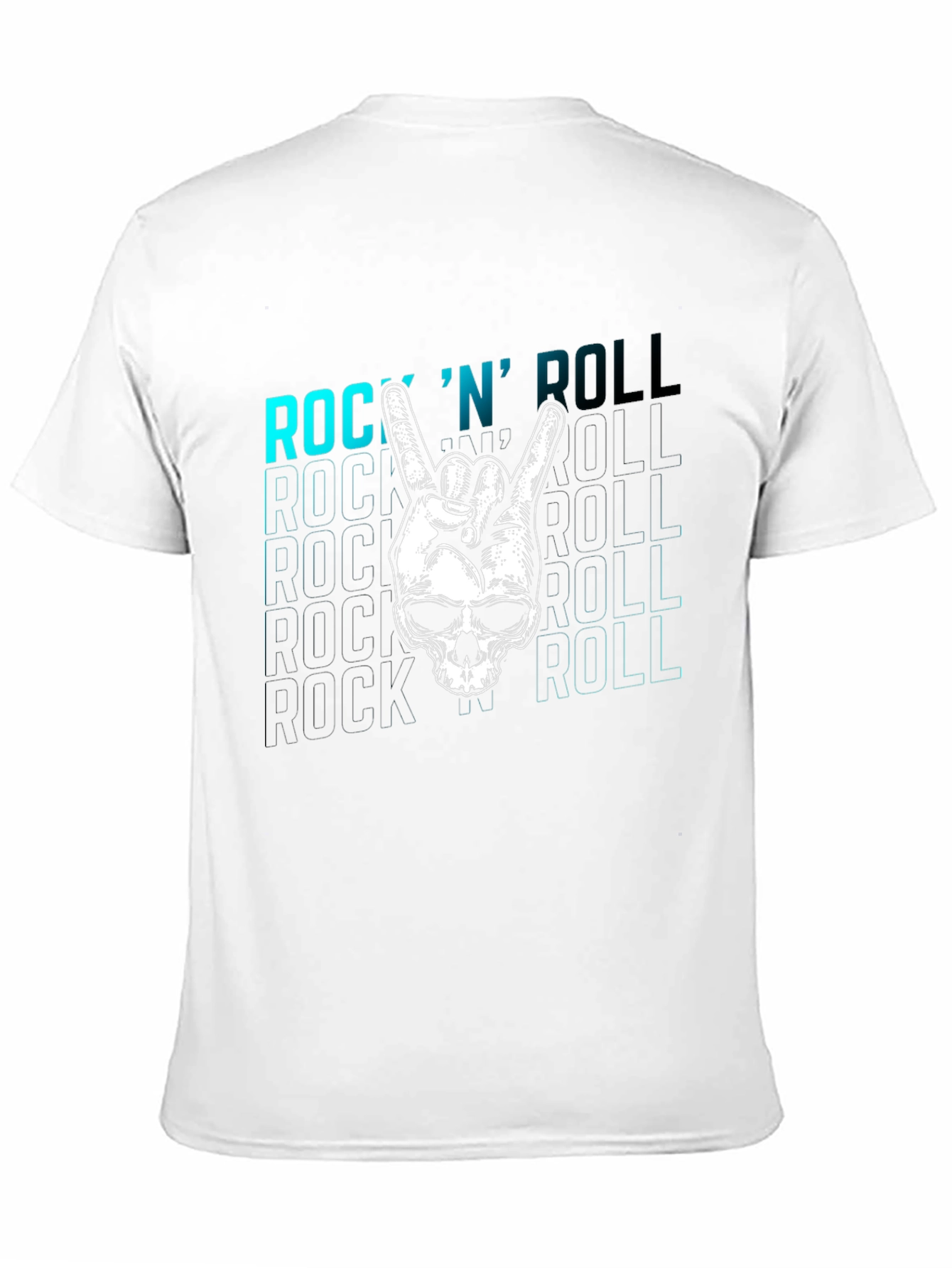 Rock N Roll Skull Graphic Tee - Black
