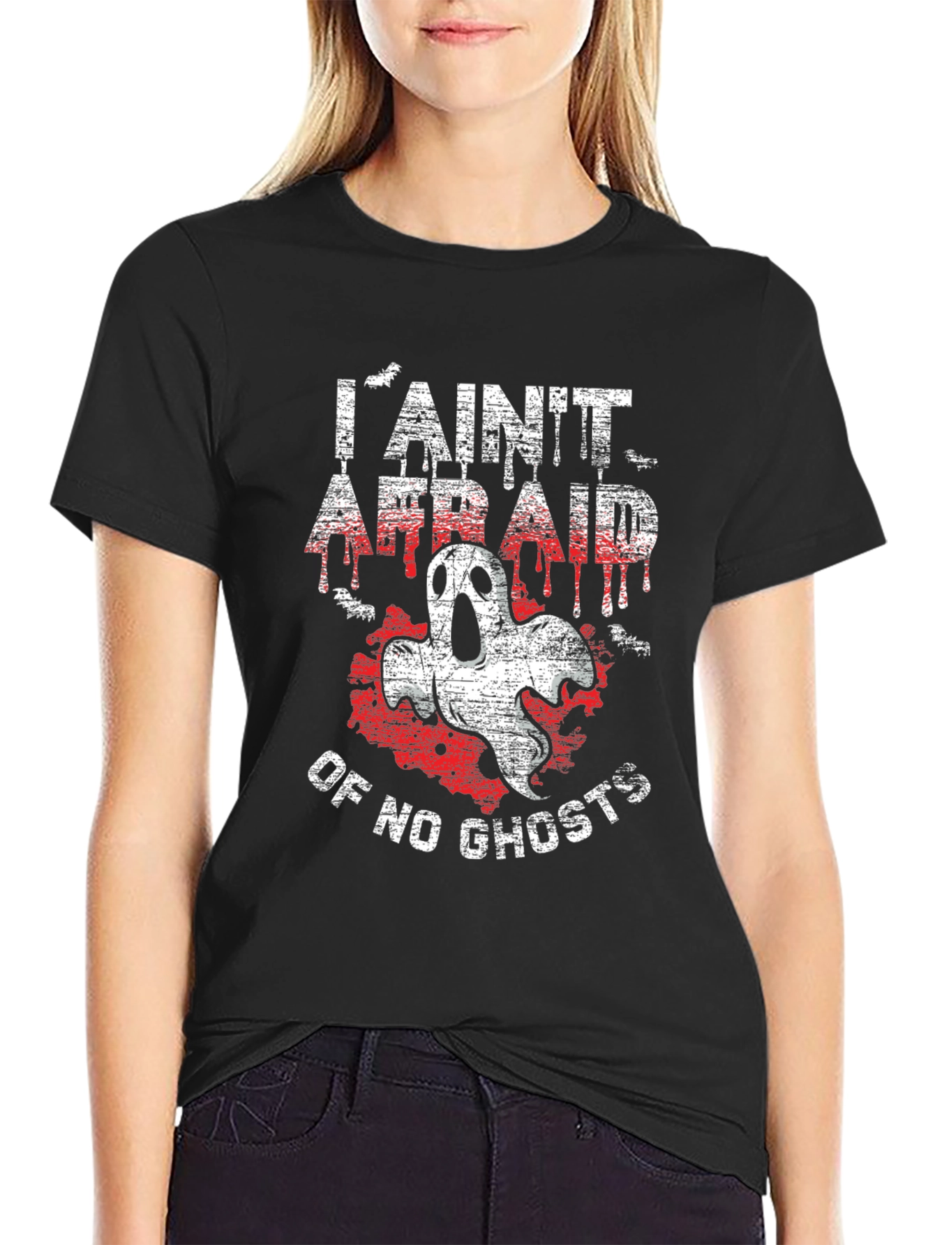 I Aint Afraid of No Ghosts Black T-Shirt