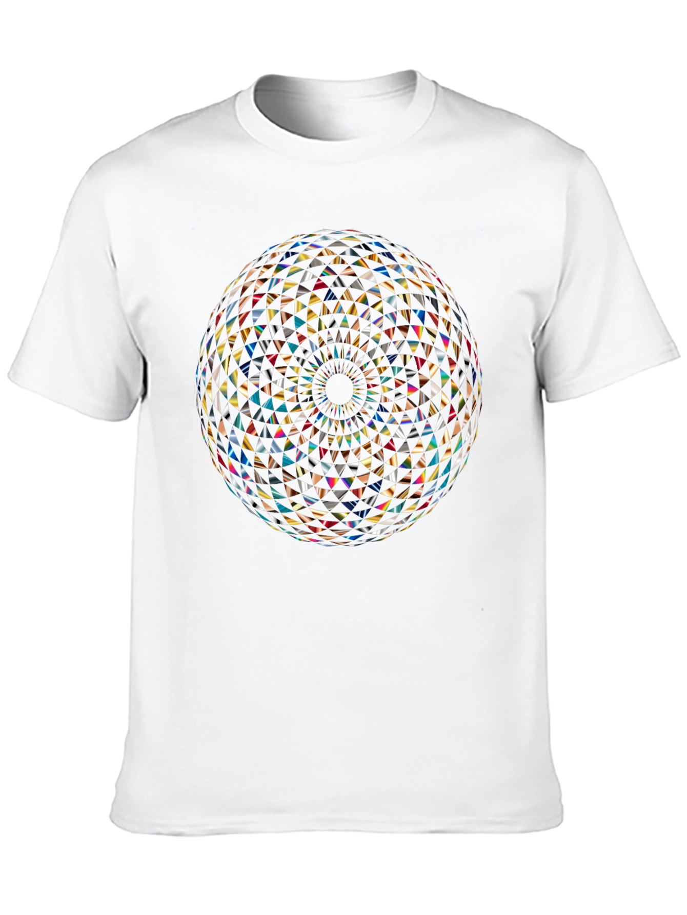 Geometric Mandala Print Black T-Shirt