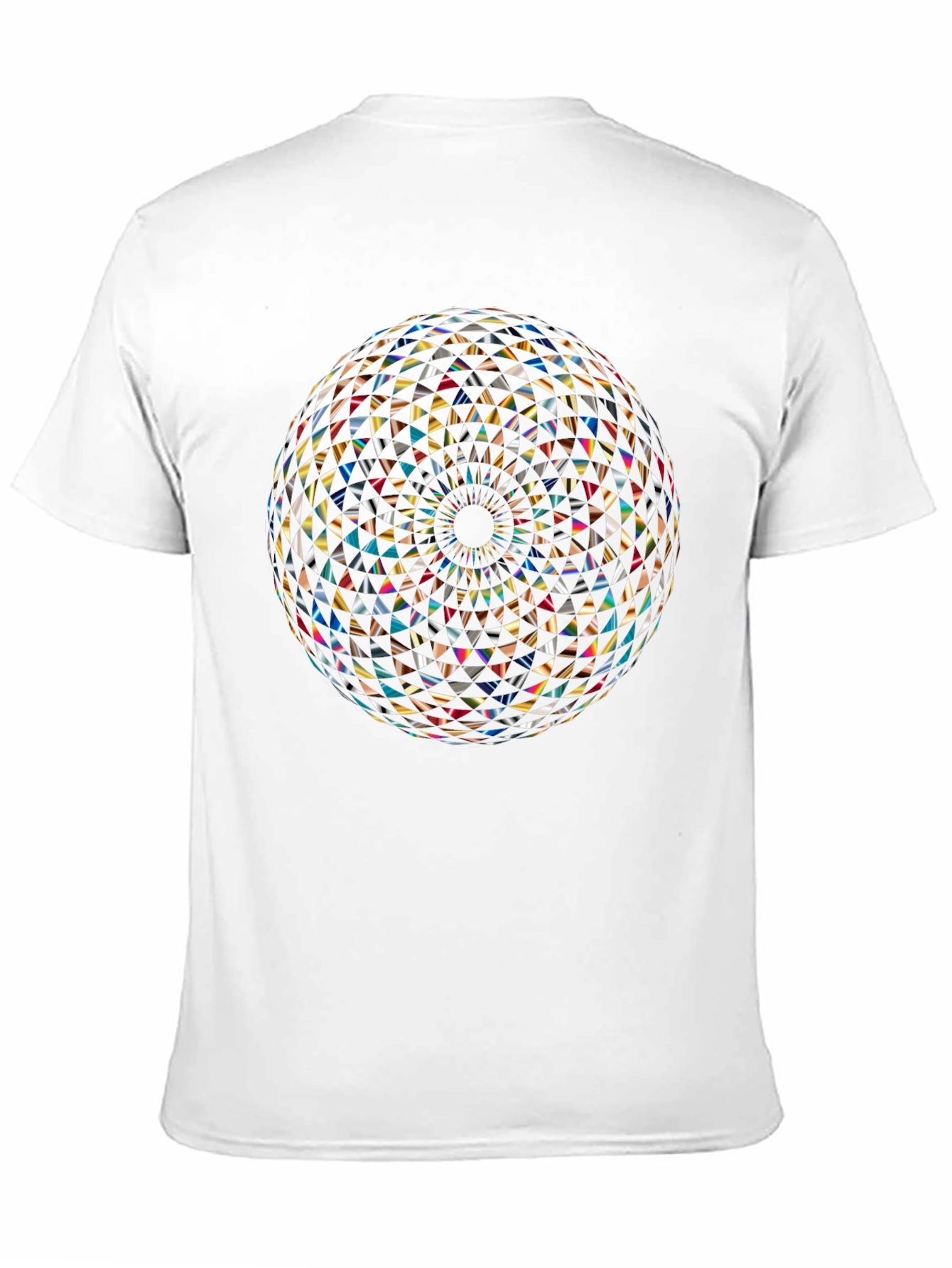 Geometric Mandala Print Black T-Shirt