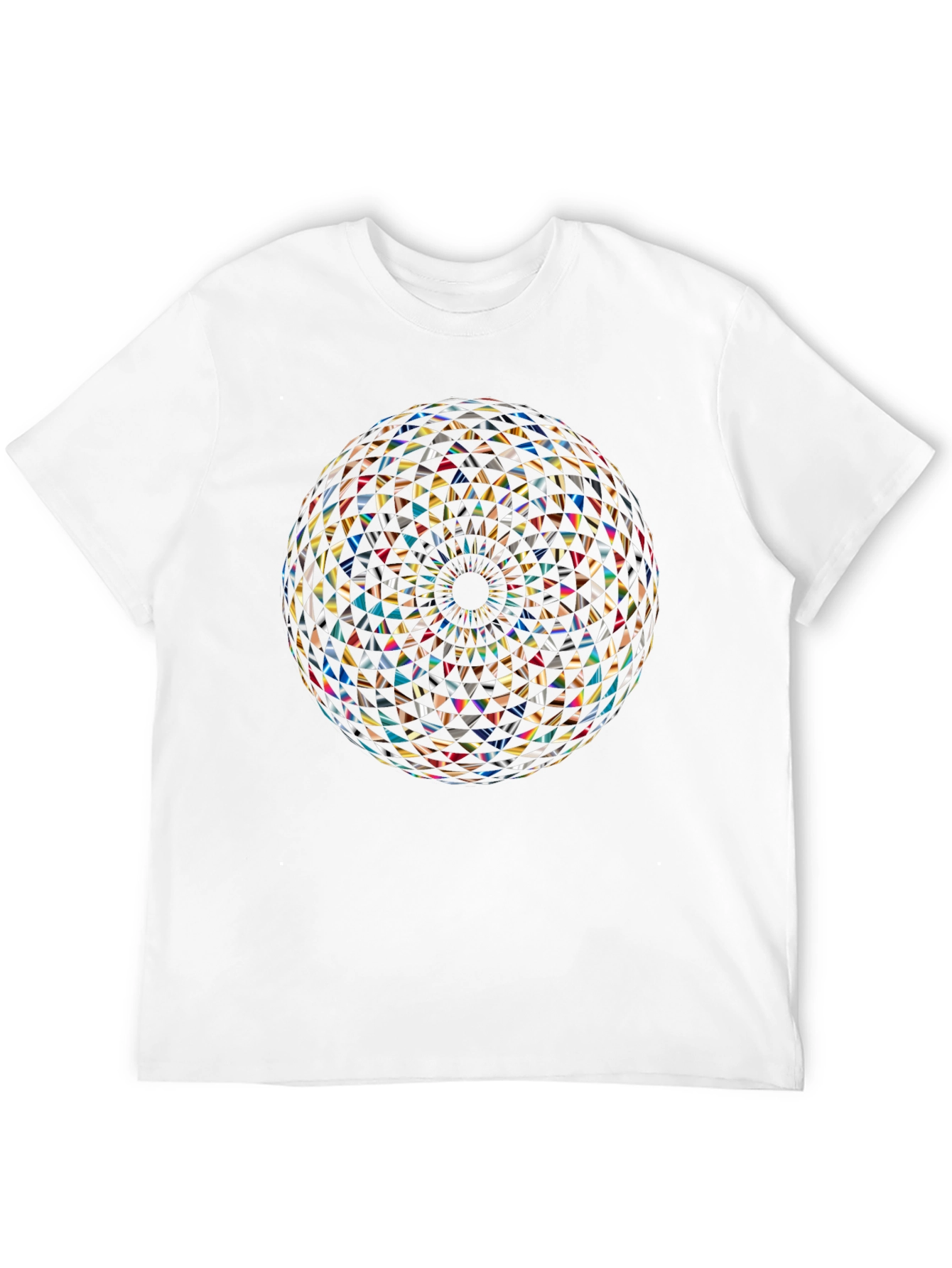 Geometric Mandala Print Black T-Shirt