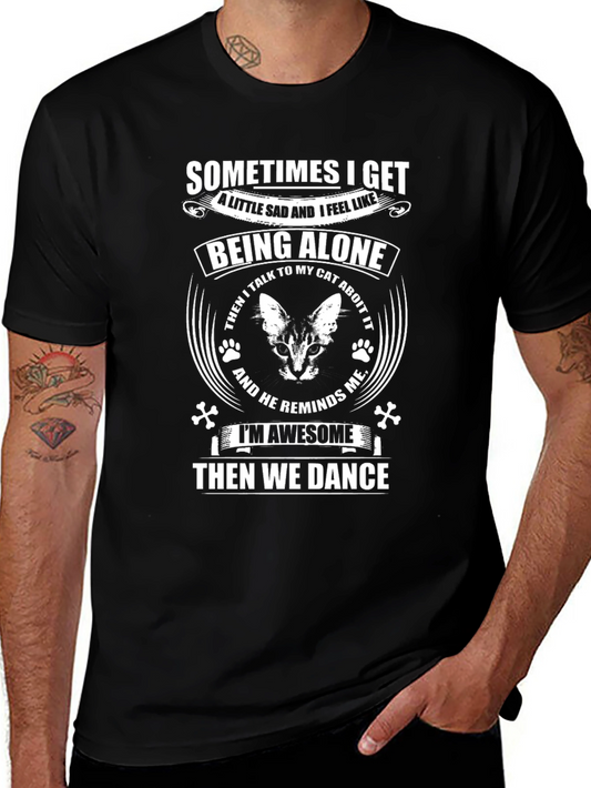 Cat Lover Graphic T-Shirt - Alone But Awesome