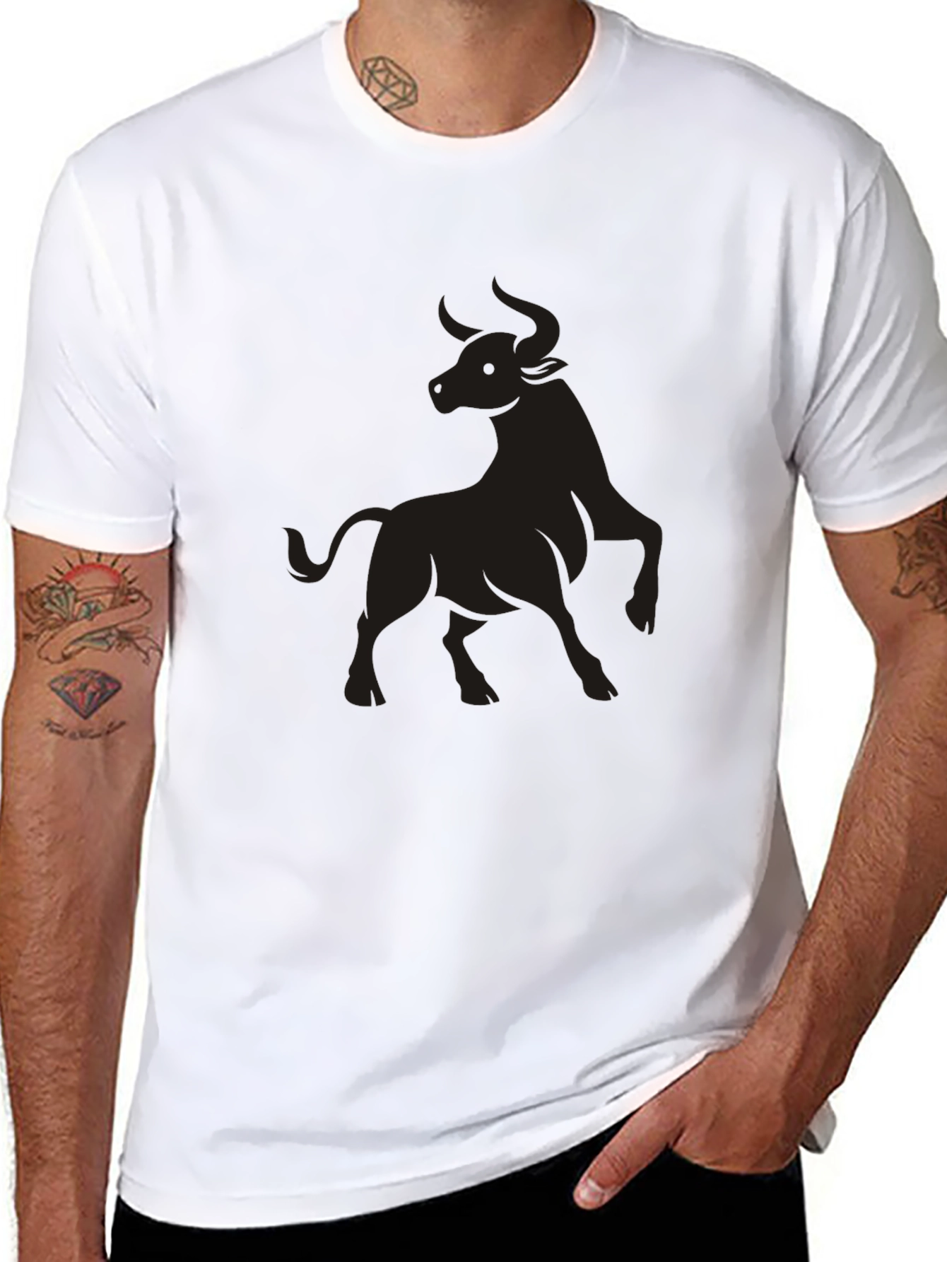 Black Bull Graphic Tee - Stylish Mens T-Shirt