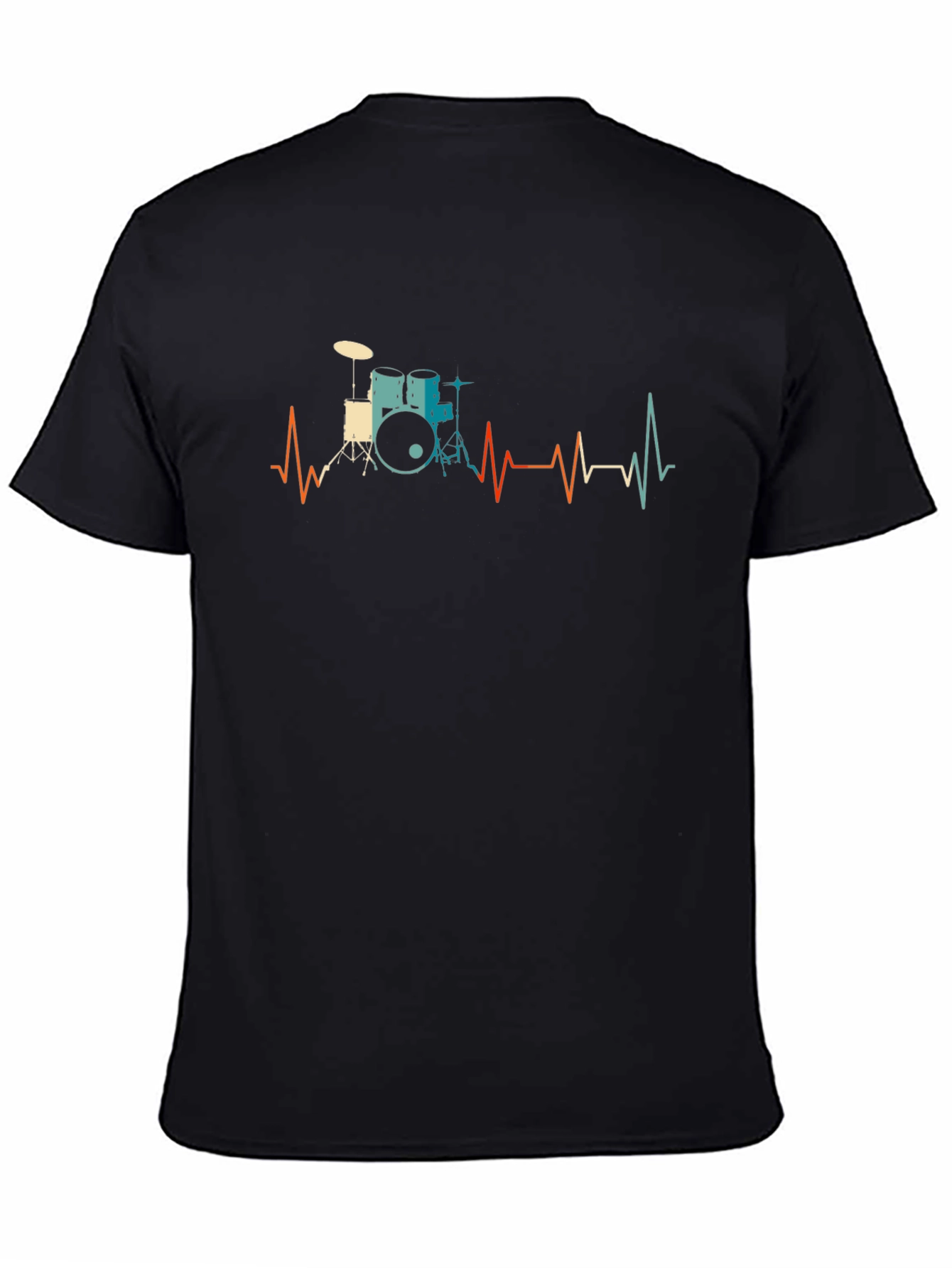 Drum Kit Heartbeat Graphic Tee - Musician Style