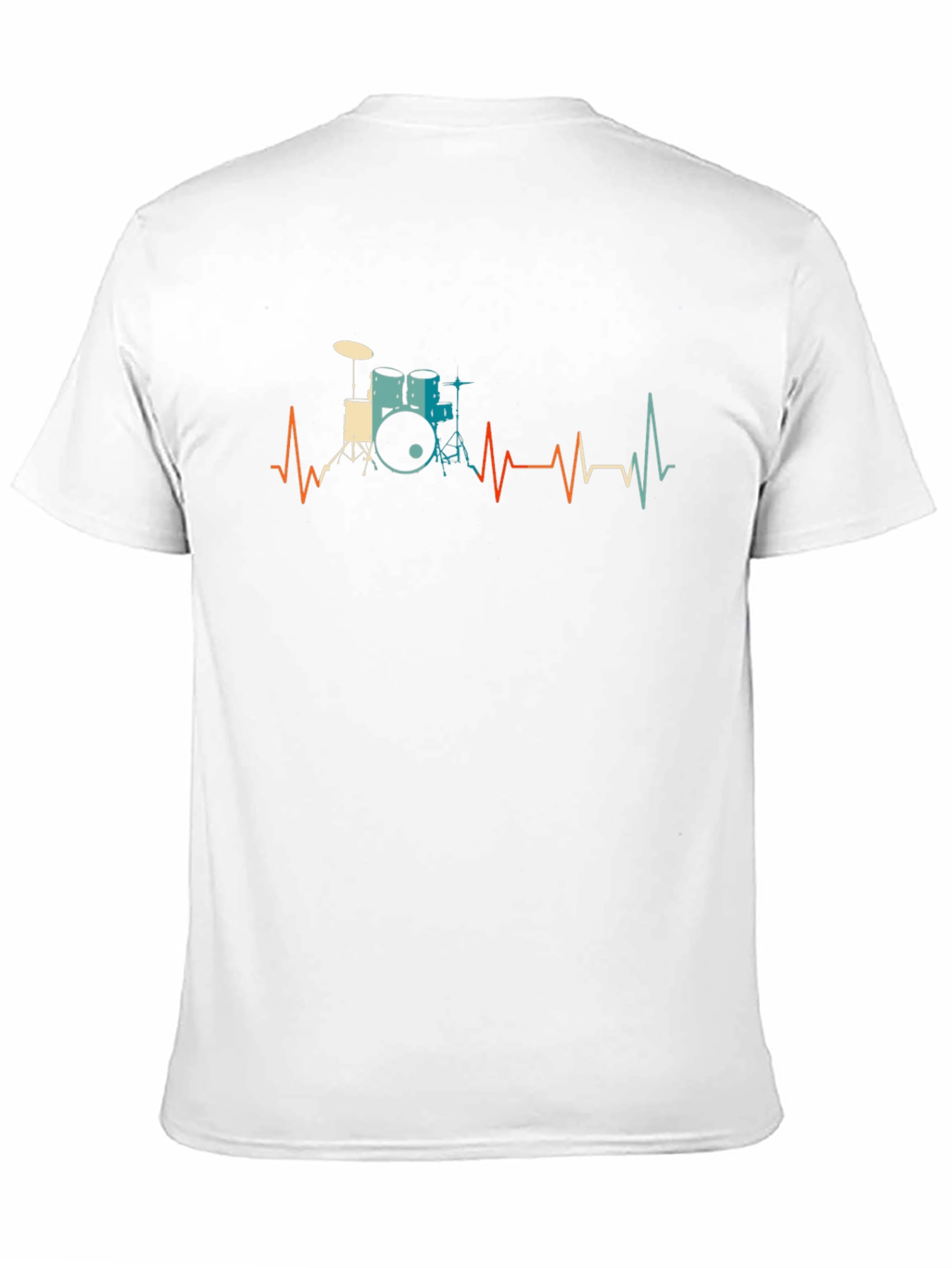 Drum Kit Heartbeat Graphic Tee - Musician Style
