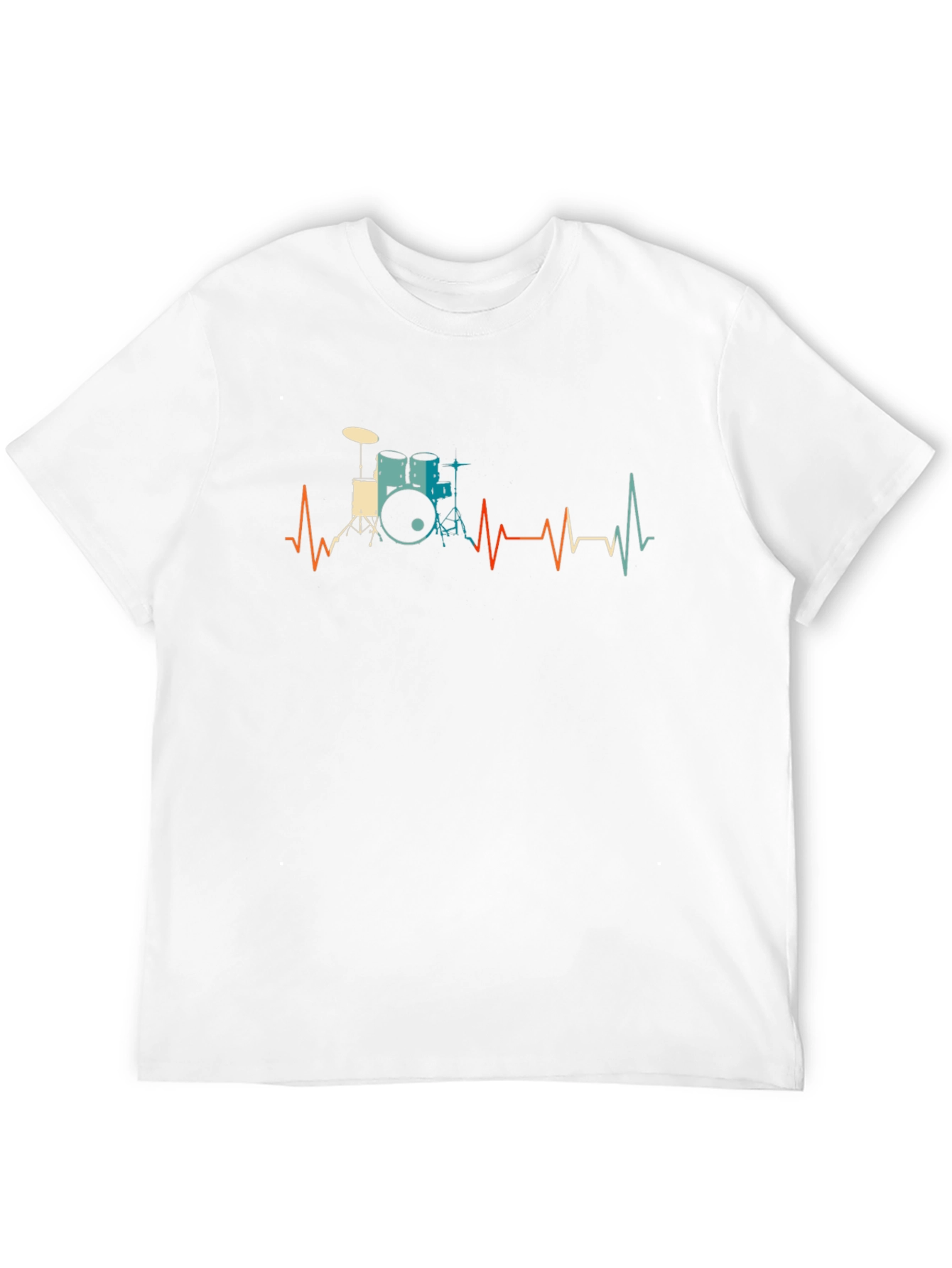Drum Kit Heartbeat Graphic Tee - Musician Style