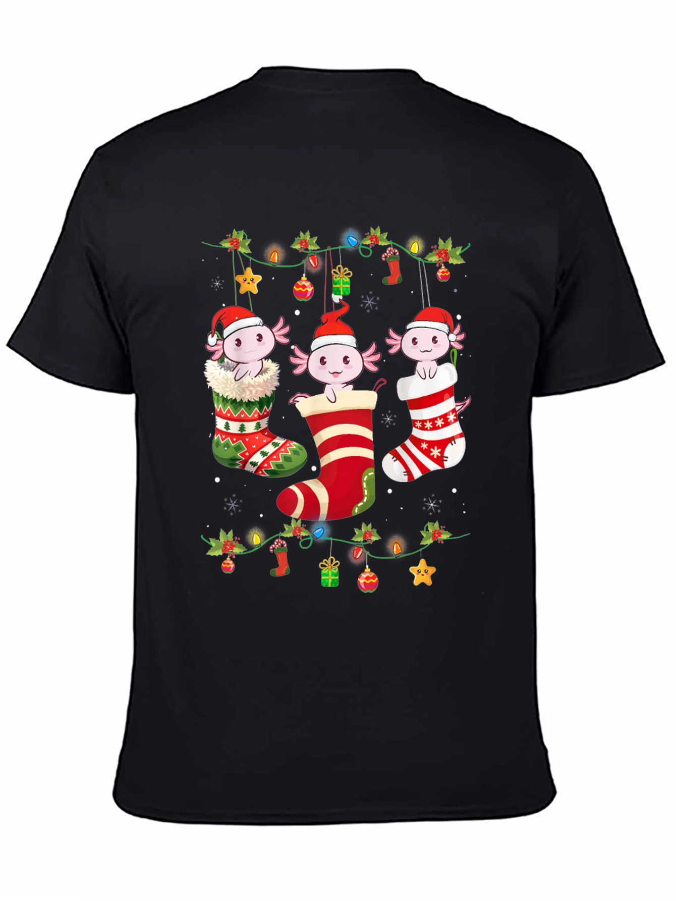 Christmas Axolotl Stocking T-Shirt