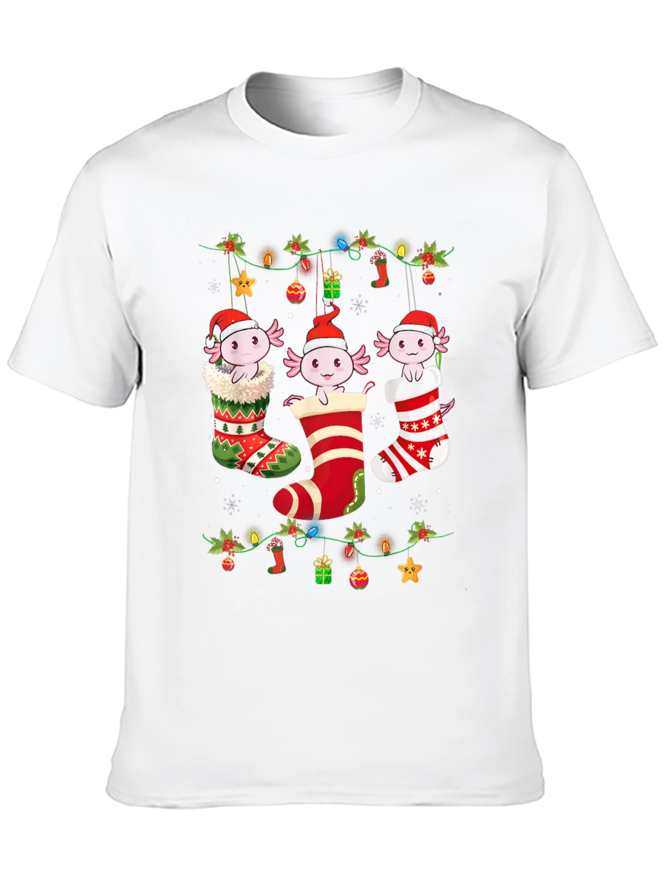 Christmas Axolotl Stocking T-Shirt