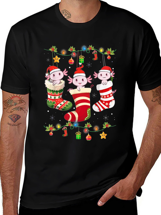 Christmas Axolotl Stocking T-Shirt