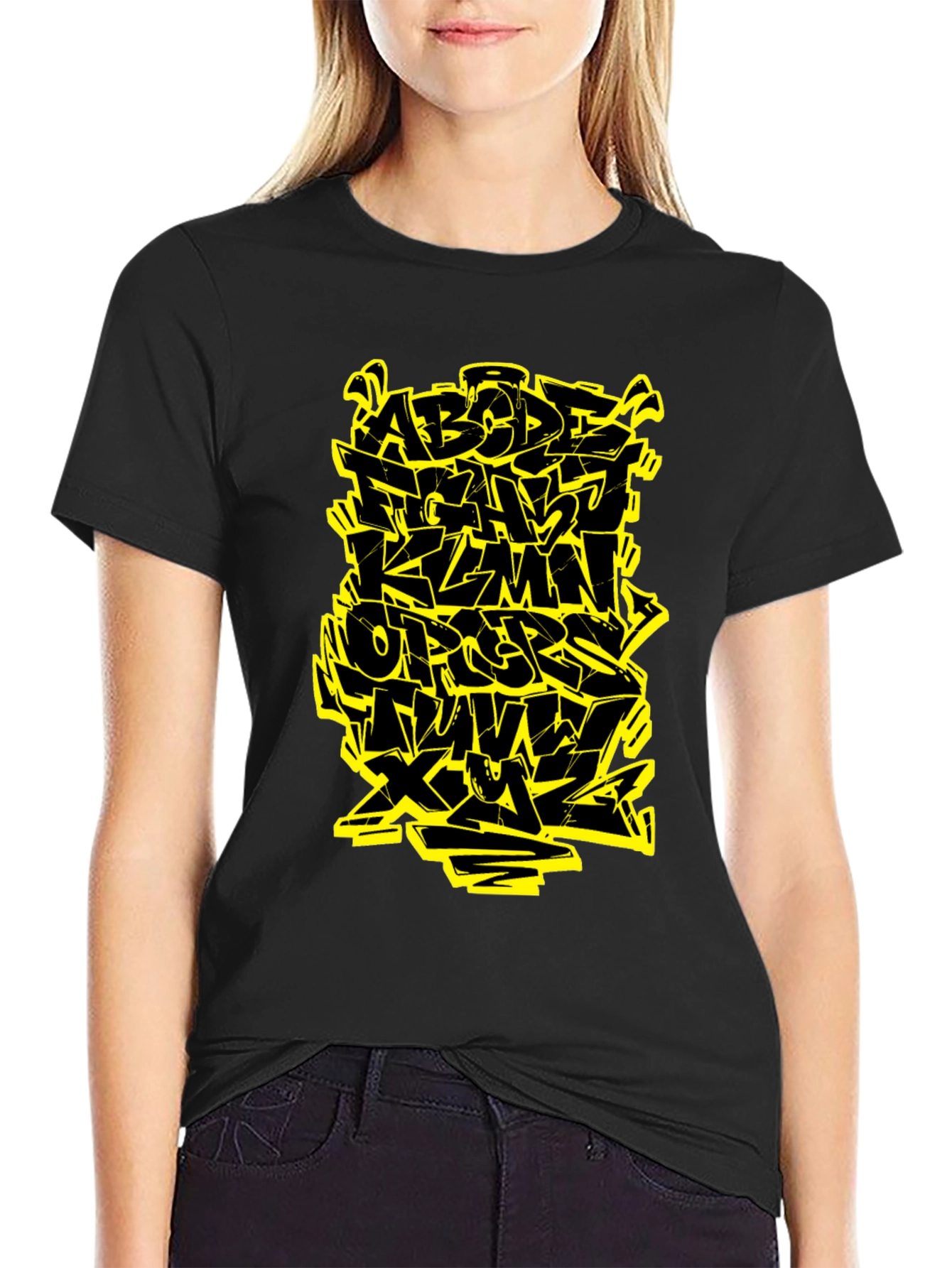 Graffiti Alphabet Black T-Shirt
