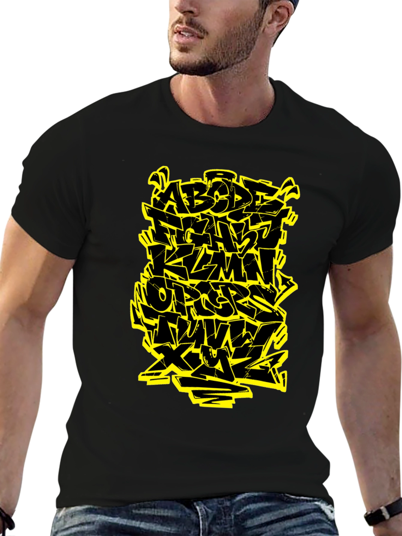 Graffiti Alphabet Black T-Shirt