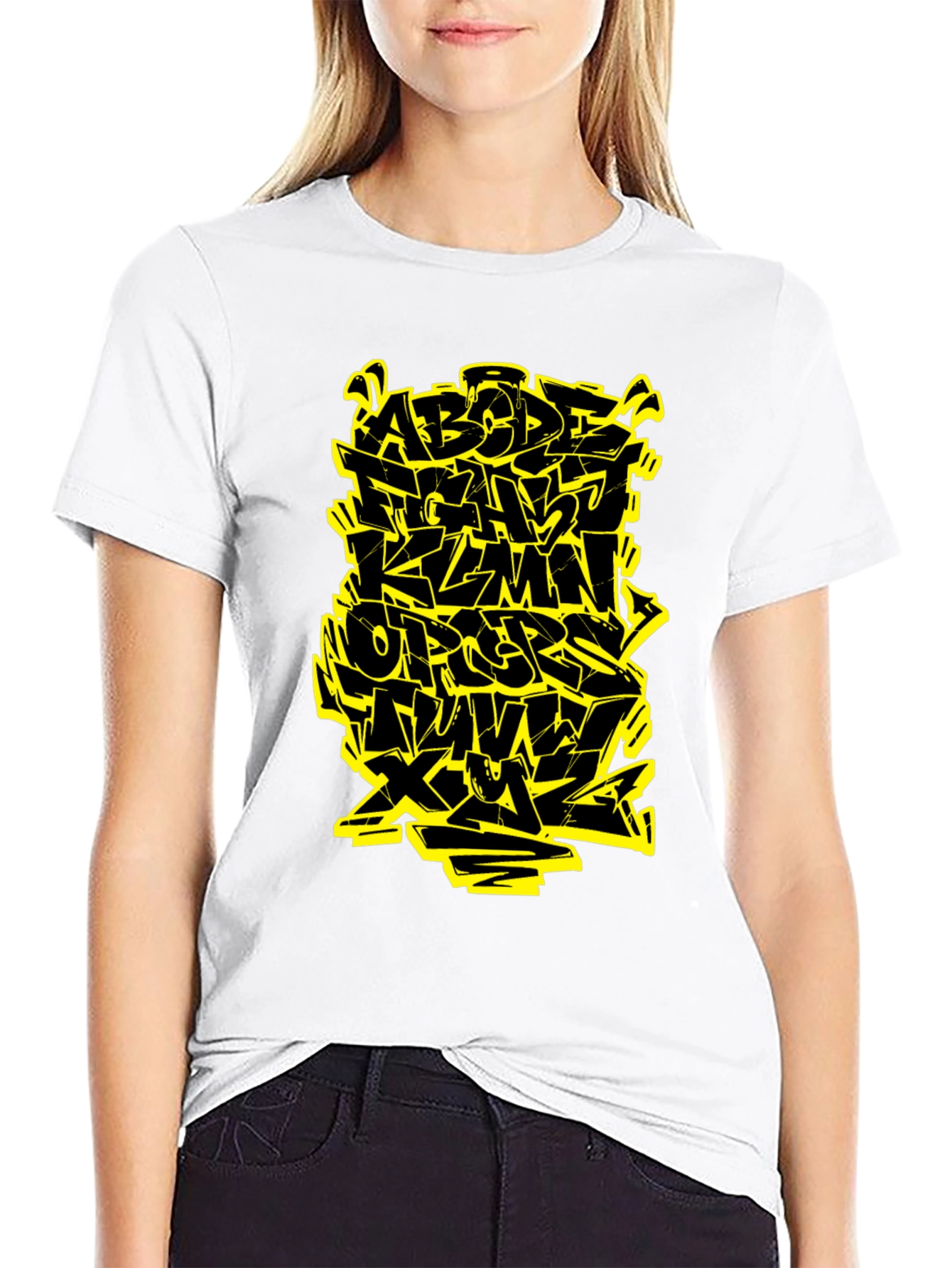 Graffiti Alphabet Black T-Shirt