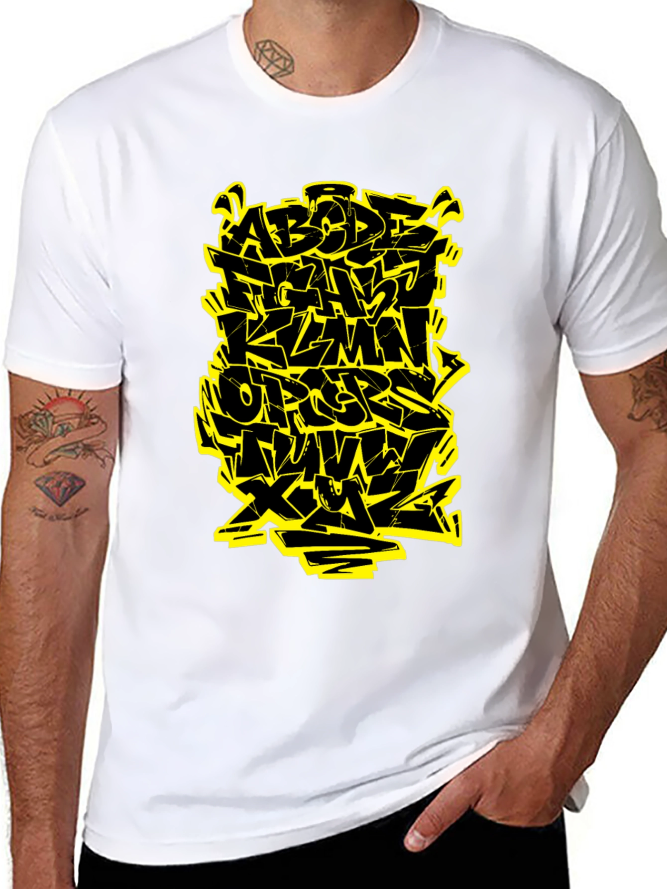 Graffiti Alphabet Black T-Shirt