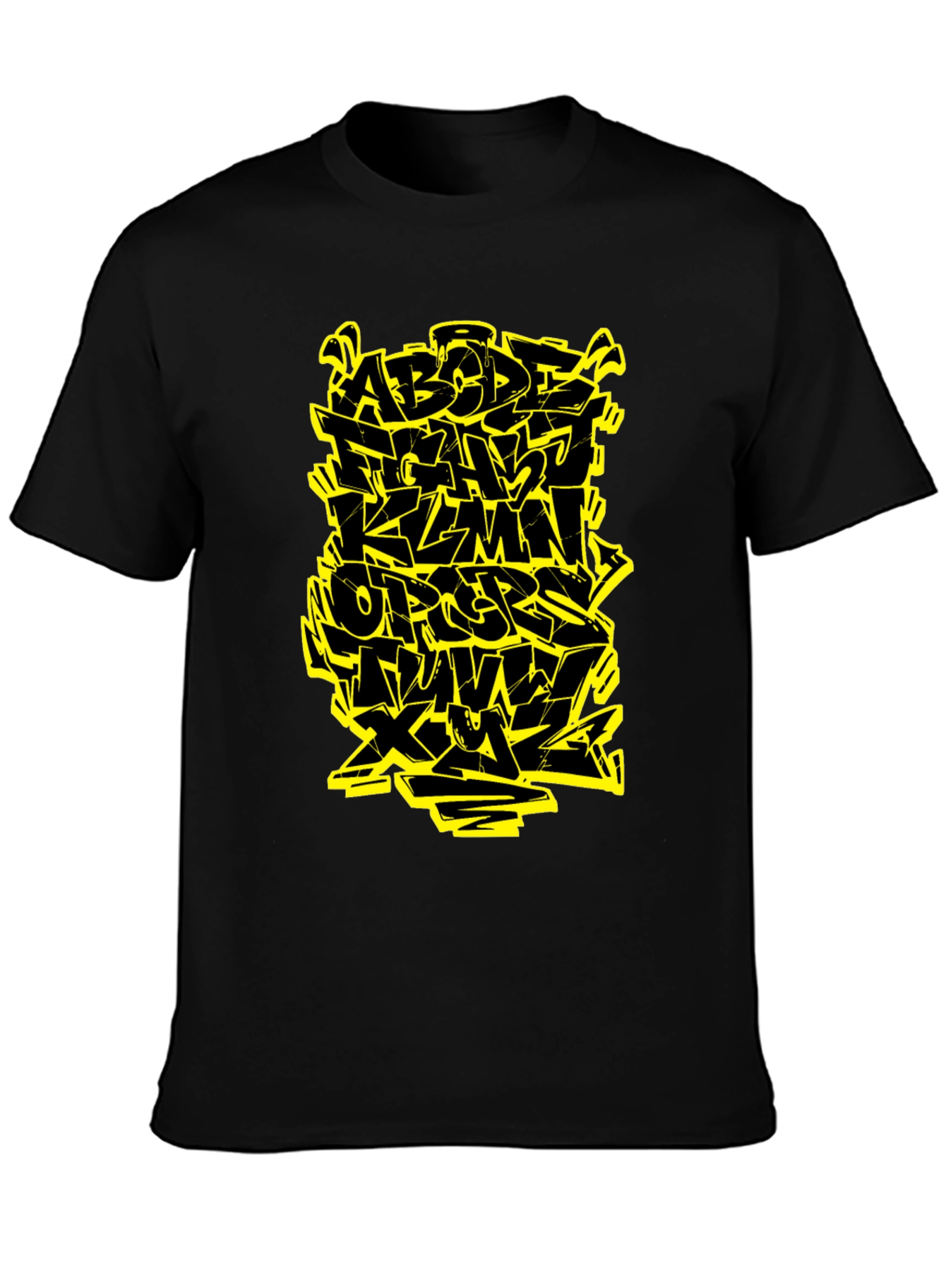 Graffiti Alphabet Black T-Shirt