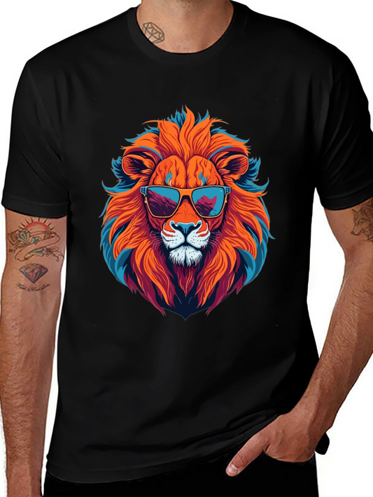 Cool Lion Graphic Tee - Black Unisex T-Shirt