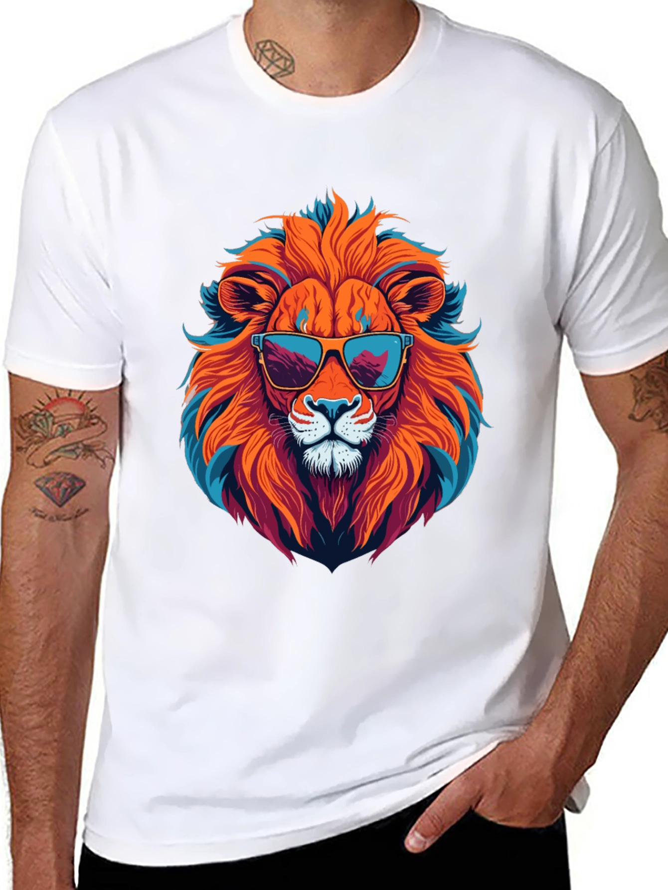 Cool Lion Graphic Tee - Black Unisex T-Shirt