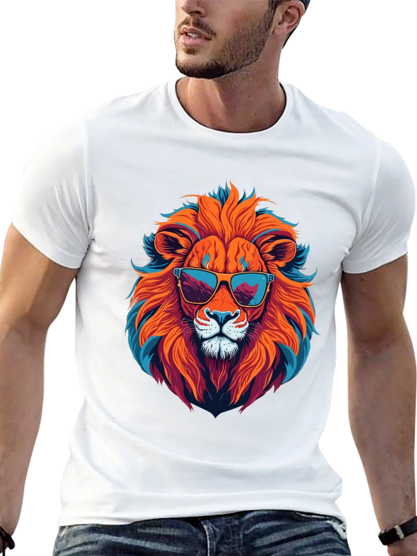 Cool Lion Graphic Tee - Black Unisex T-Shirt