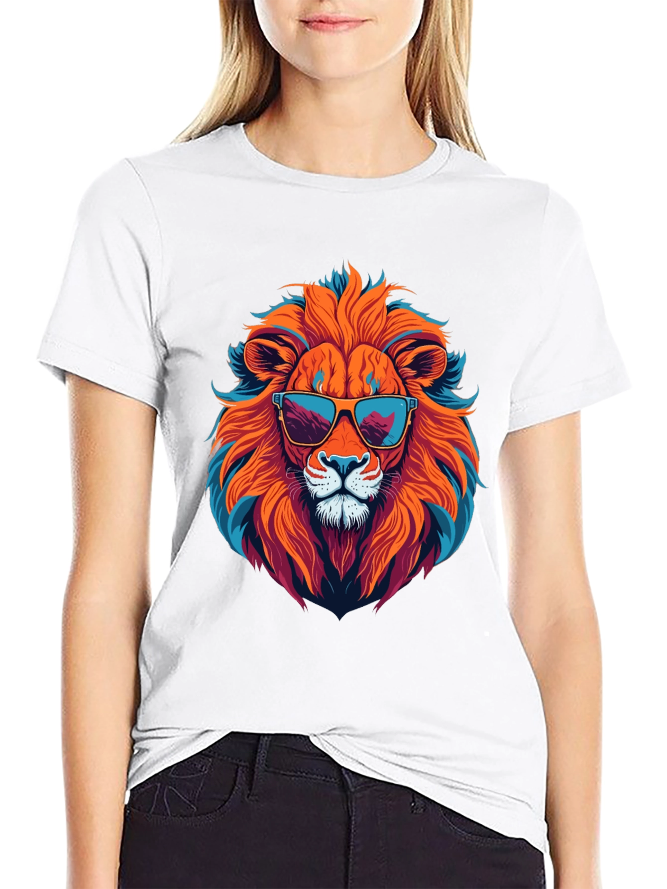 Cool Lion Graphic Tee - Black Unisex T-Shirt