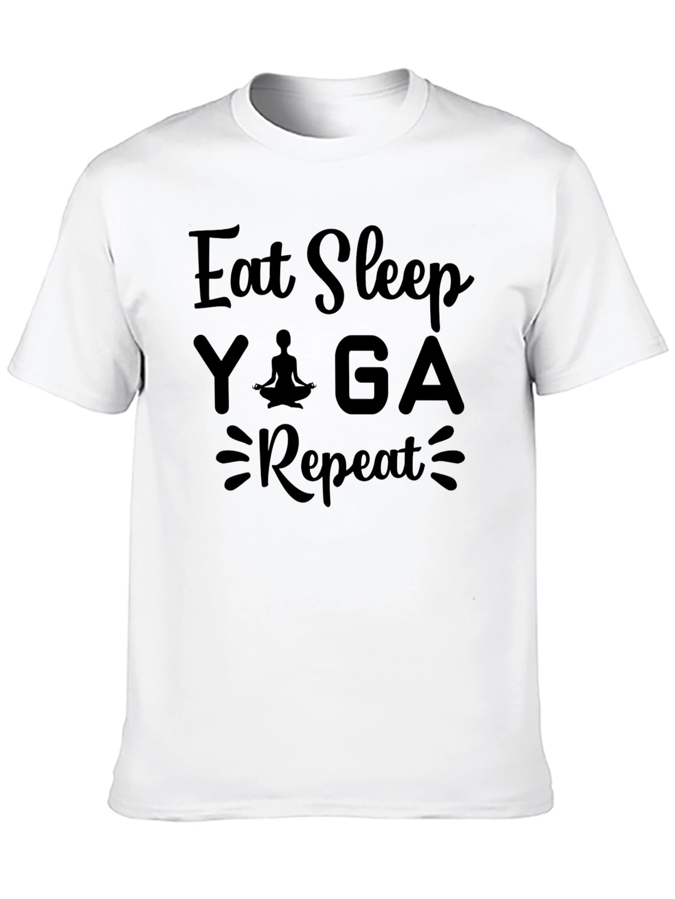 Eat Sleep Yoga Repeat Black T-Shirt