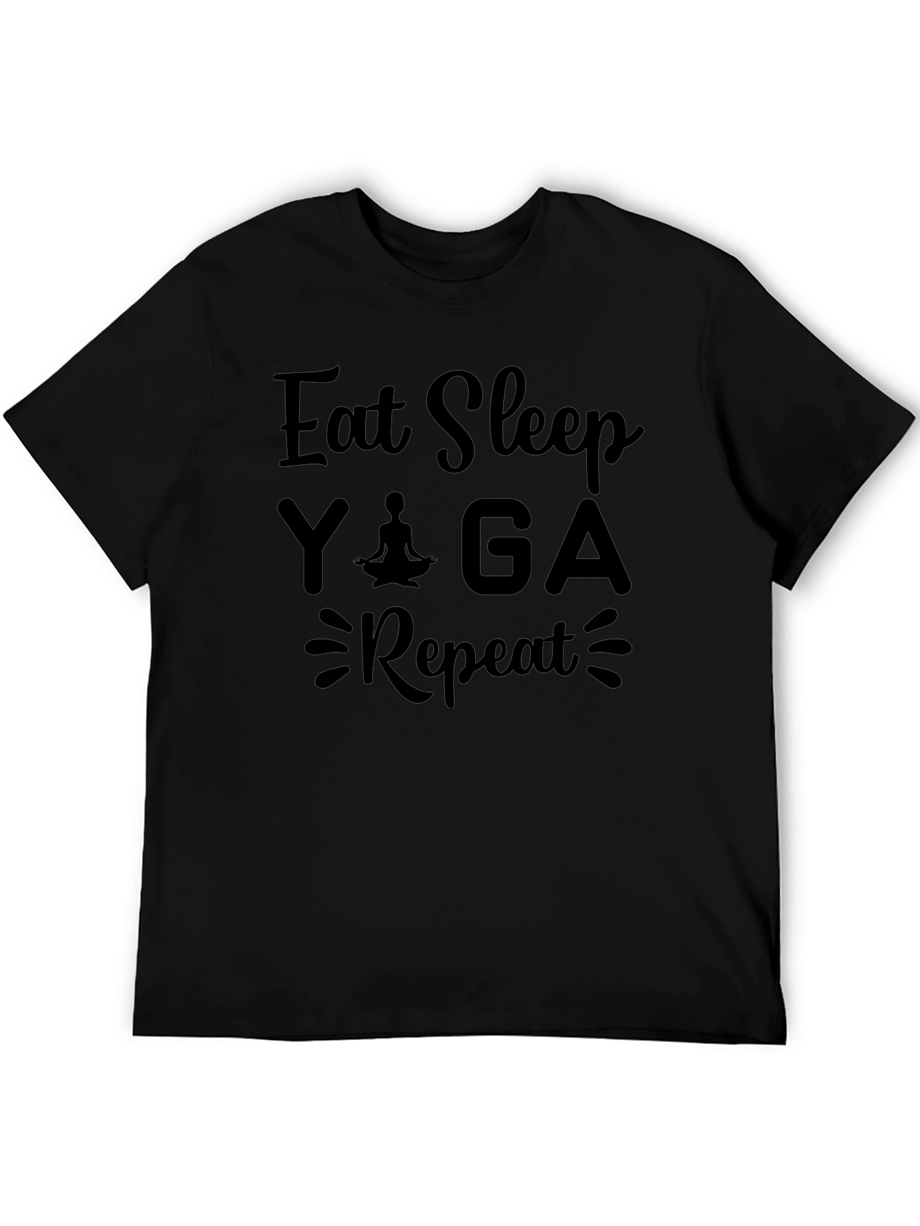 Eat Sleep Yoga Repeat Black T-Shirt