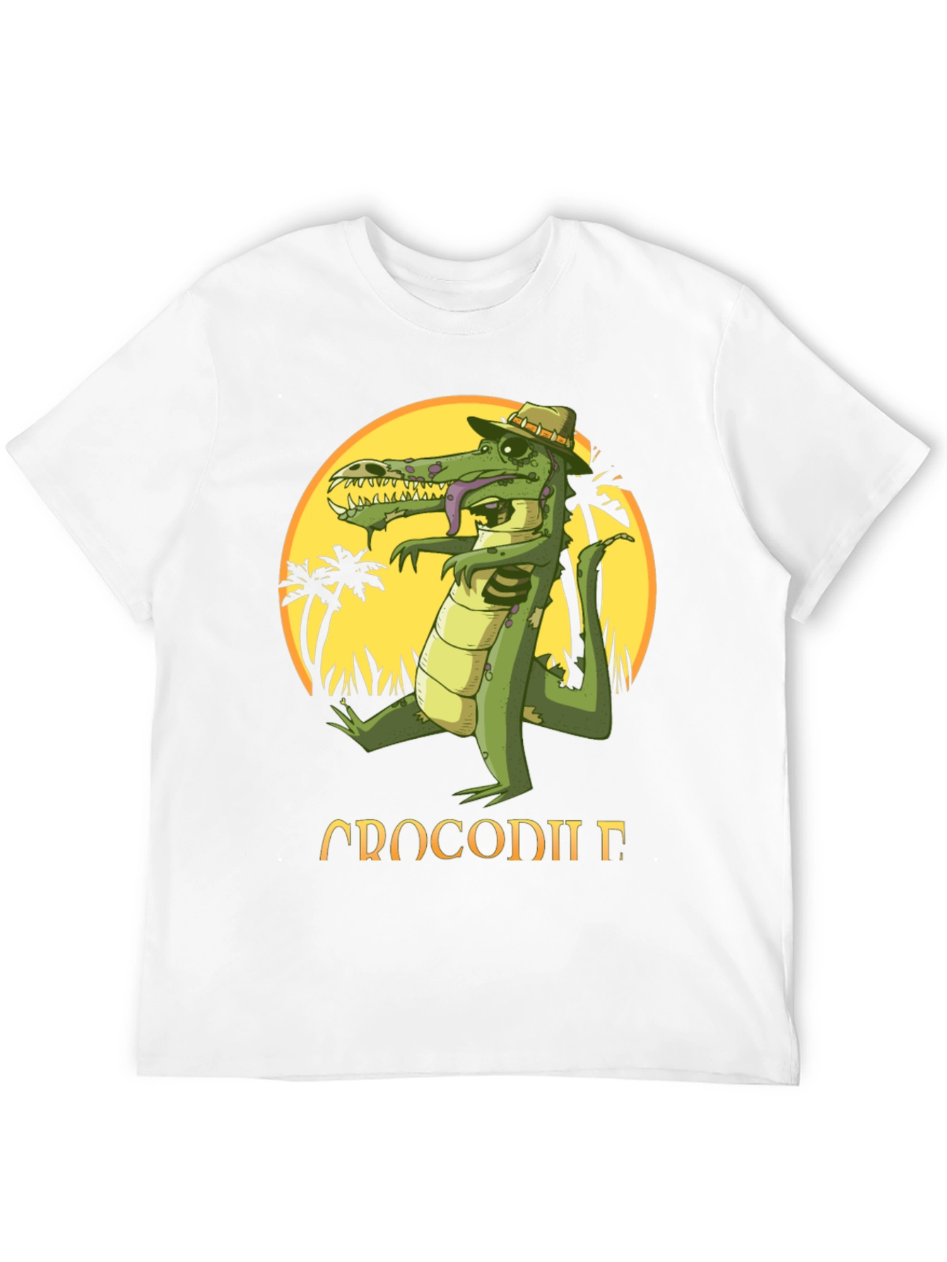 Cool Crocodile Cartoon Graphic T-Shirt