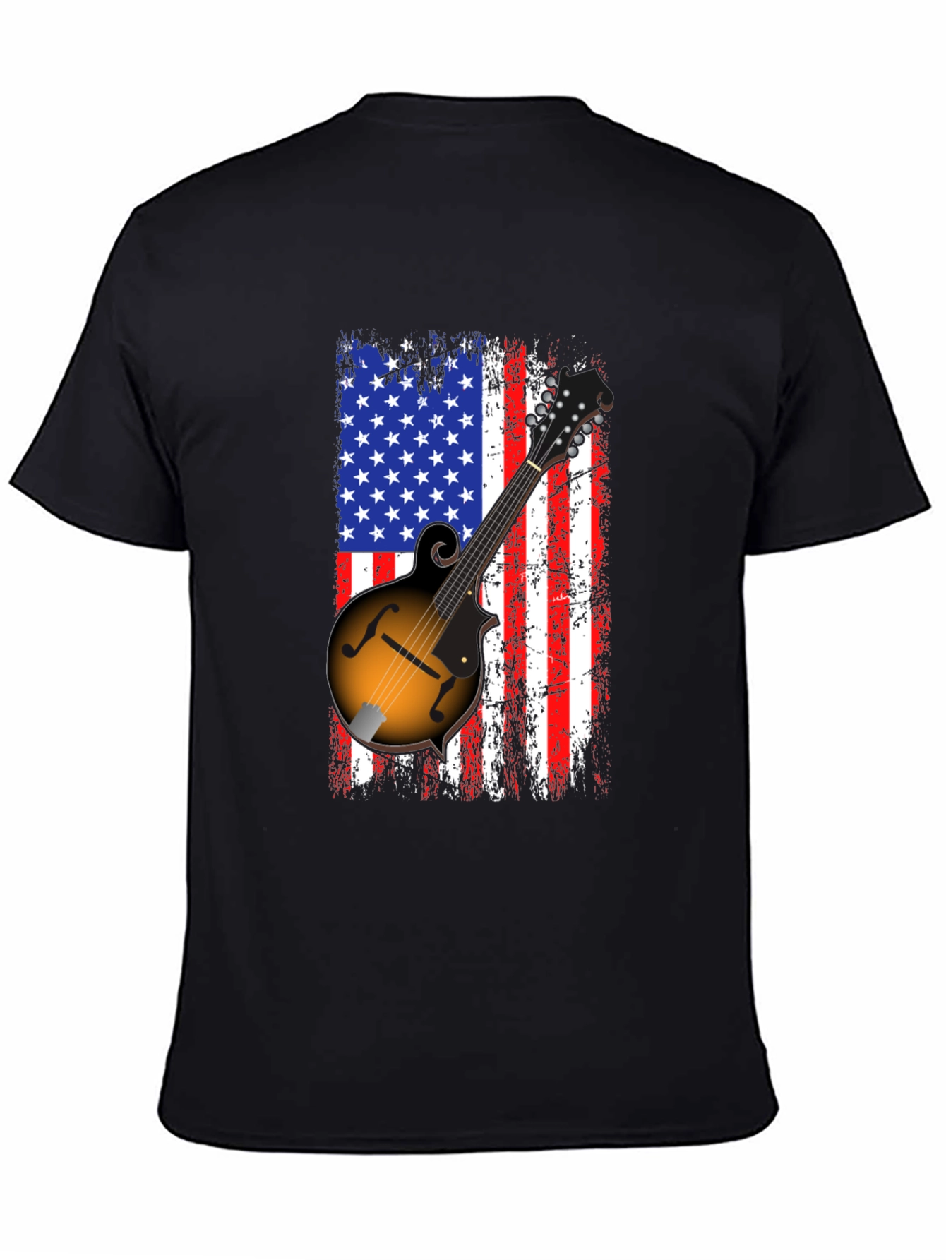American Flag Mandolin Graphic T-Shirt