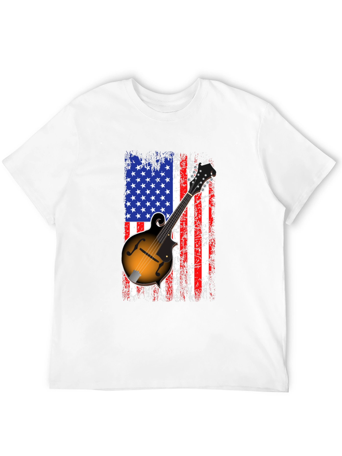 American Flag Mandolin Graphic T-Shirt