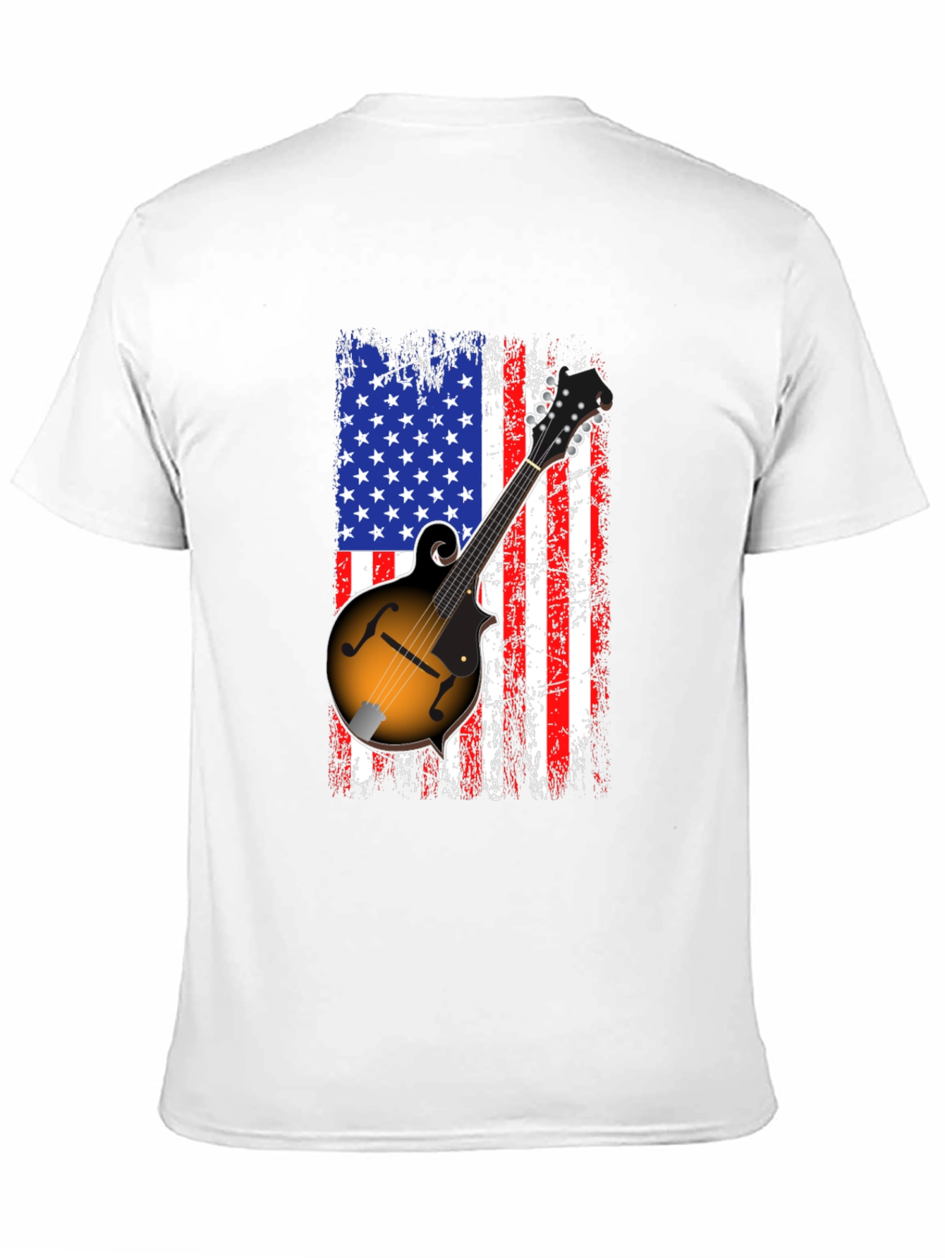 American Flag Mandolin Graphic T-Shirt