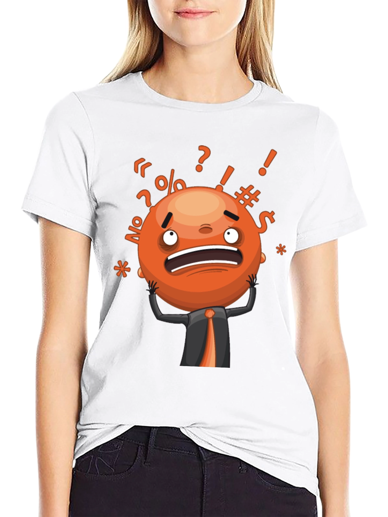 Stressed Out Emoji Graphic T-Shirt - Black