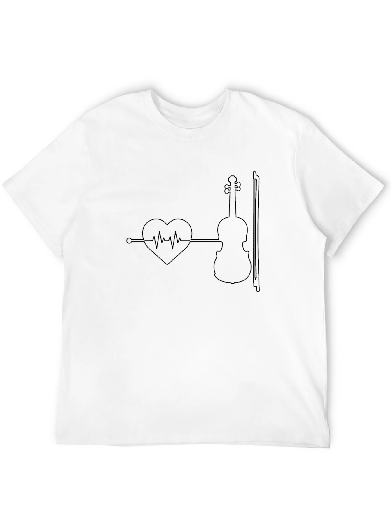 Heartbeat Violin T-Shirt - Music Lover Tee