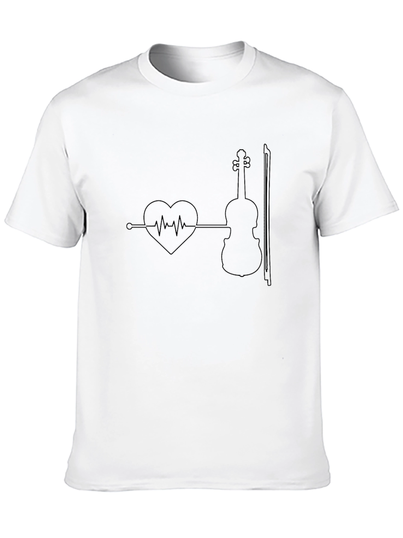 Heartbeat Violin T-Shirt - Music Lover Tee